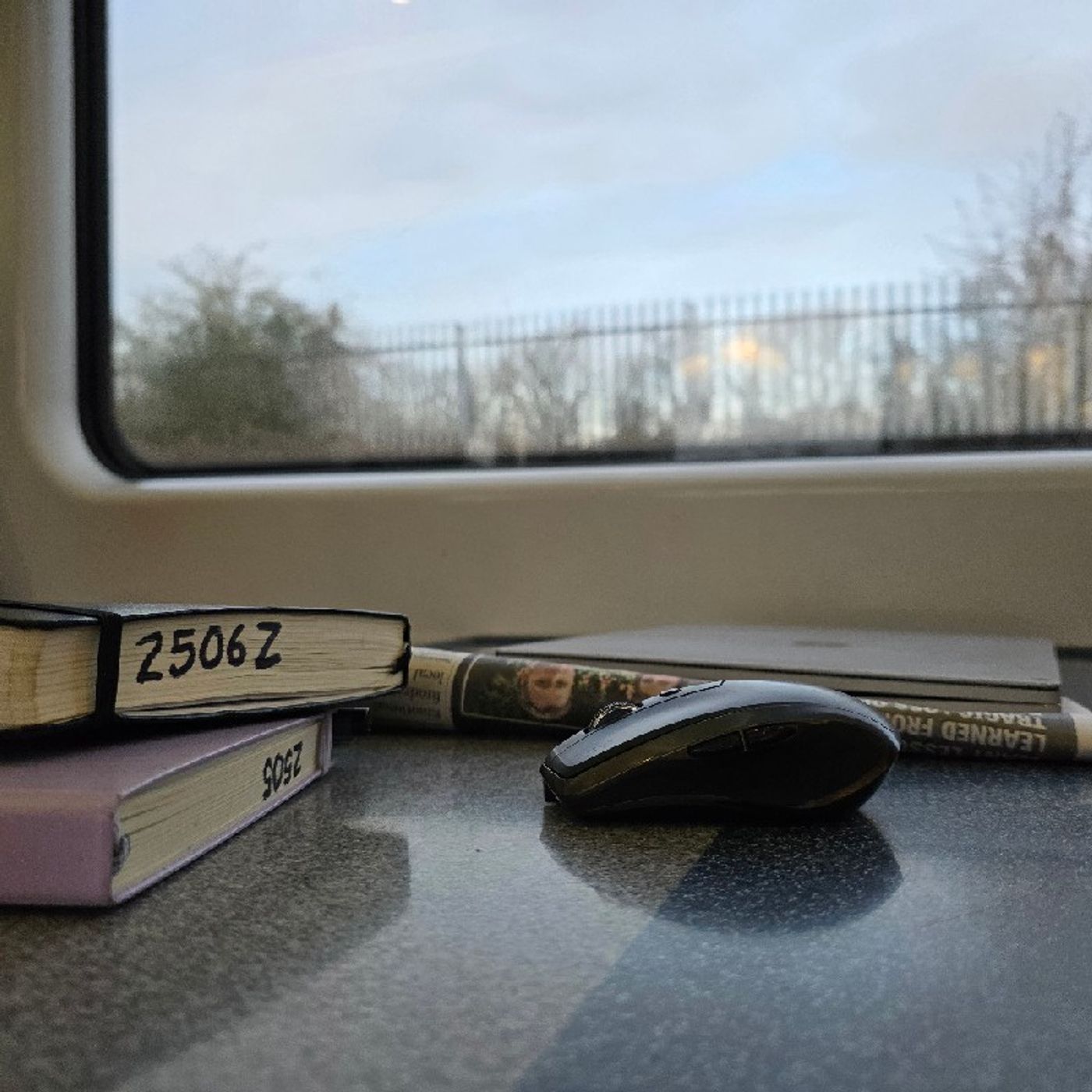 On a train with my Leuchtturms E676 episode artwork