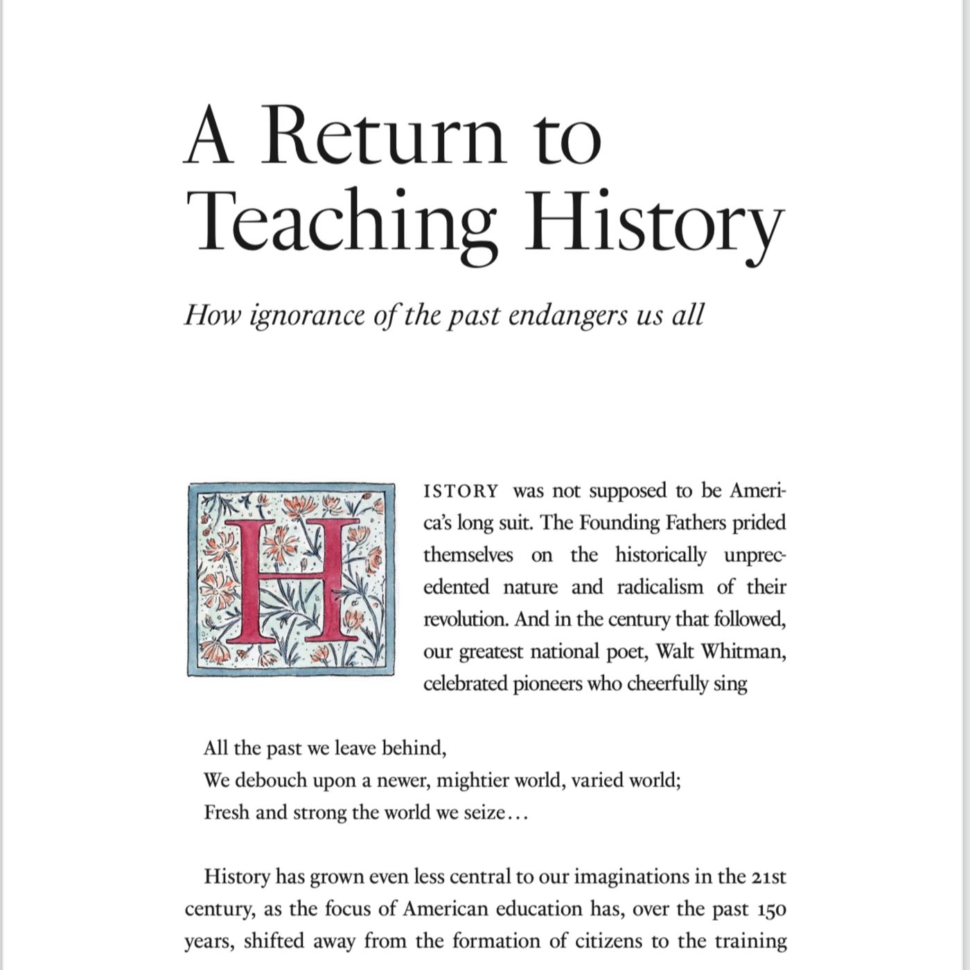 A Return to Teaching American History (part 2)