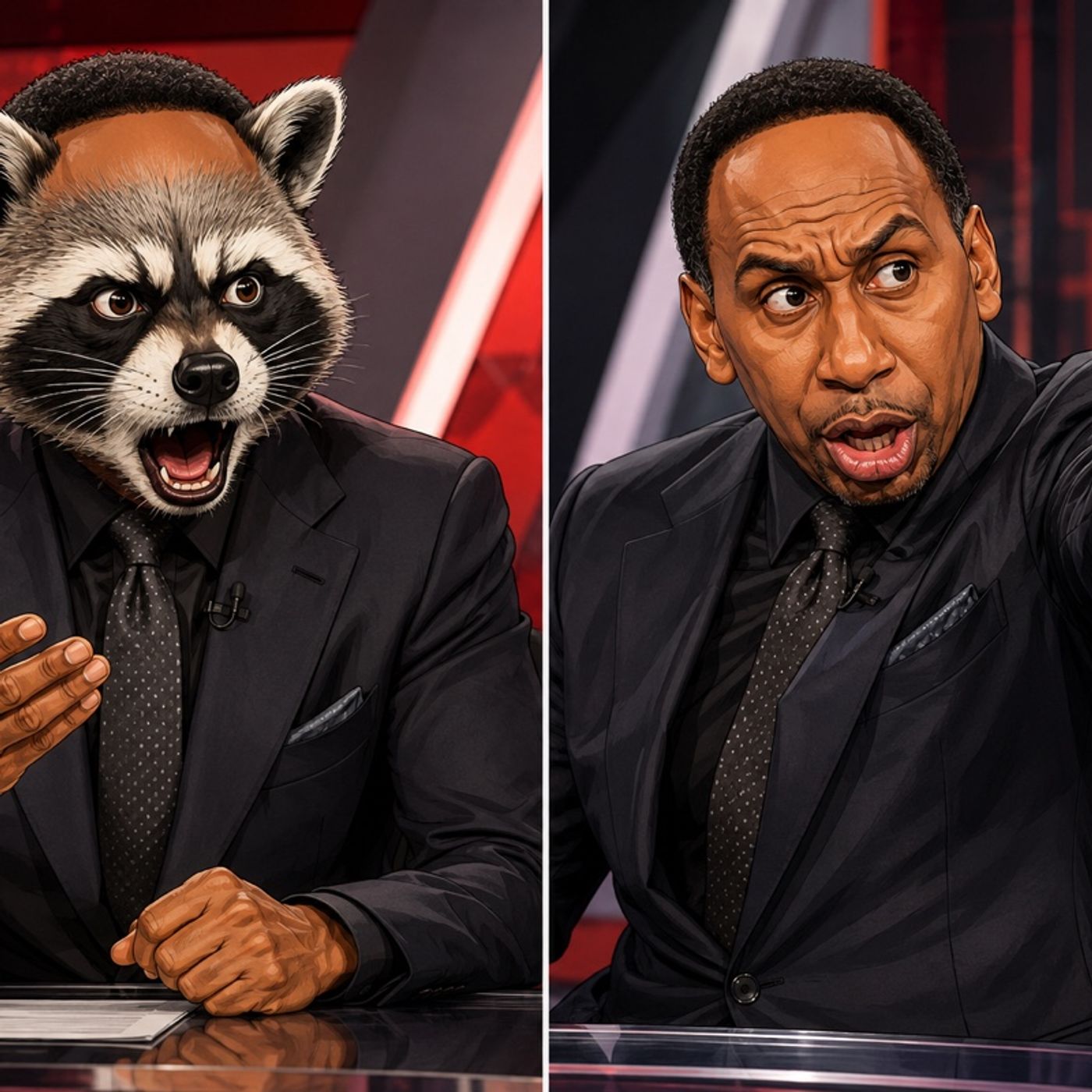 Stephen A. Smith ran and told the white man on NABJ episode artwork