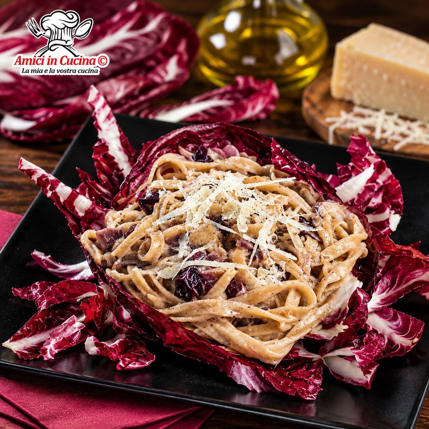 Tagliatelle di Farro con Radicchio e Brie: Primo Piatto Vegetariano Cremoso e Leggero