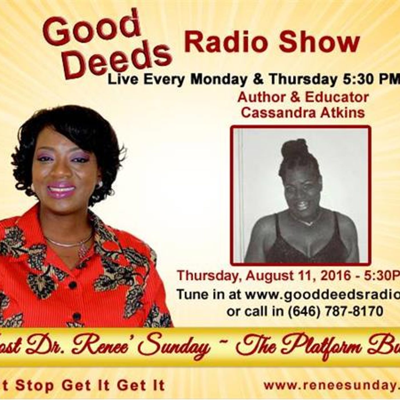 Cassandra Atkins Author/Educator shares on Good Deeds Radio episode artwork