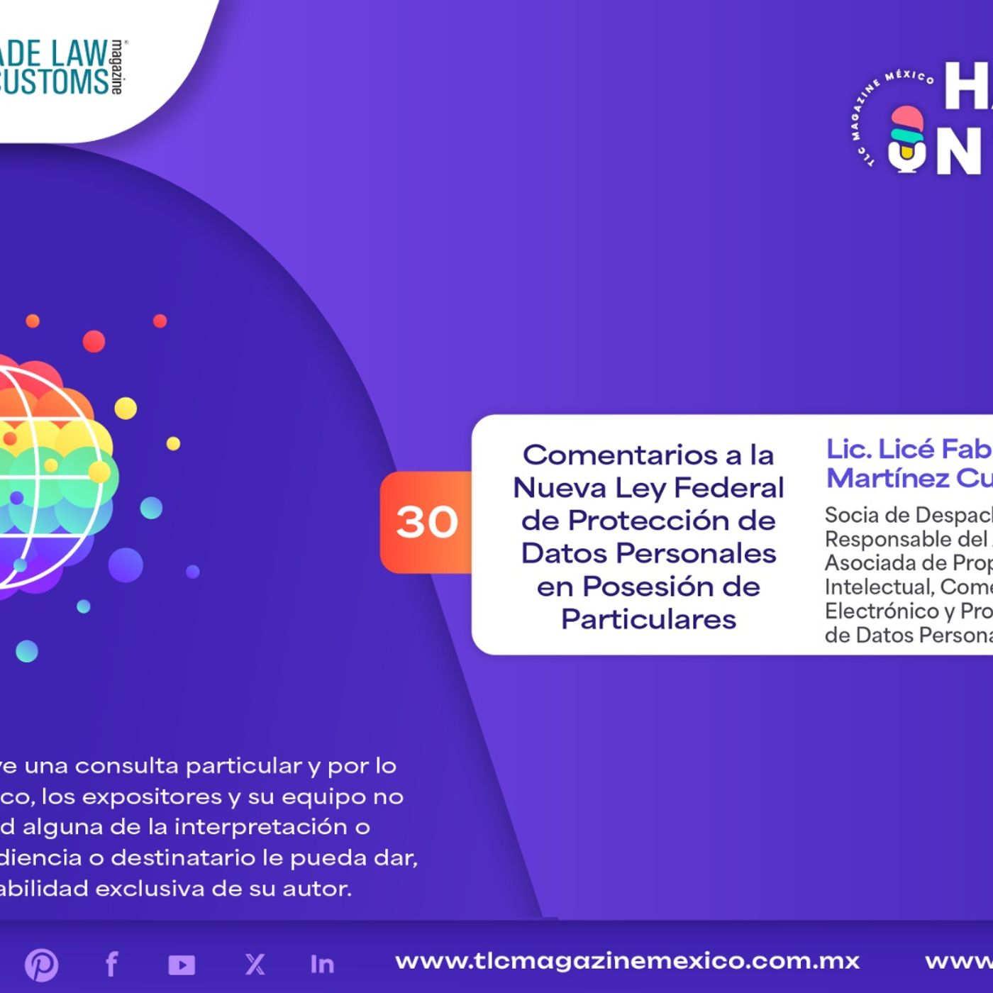 603 Comentarios a la Nueva Ley Federal de Protección de Datos Personales en Posesión de Particulares.