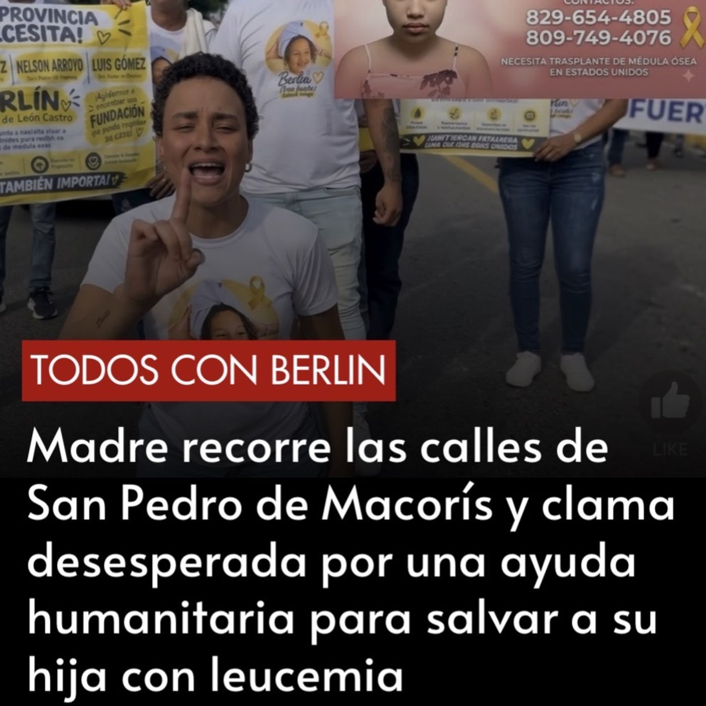 Madre recorre las calles de San Pedro de Macorís y clama desesperada por una ayuda humanitaria para salvar a su hija con leucemia.