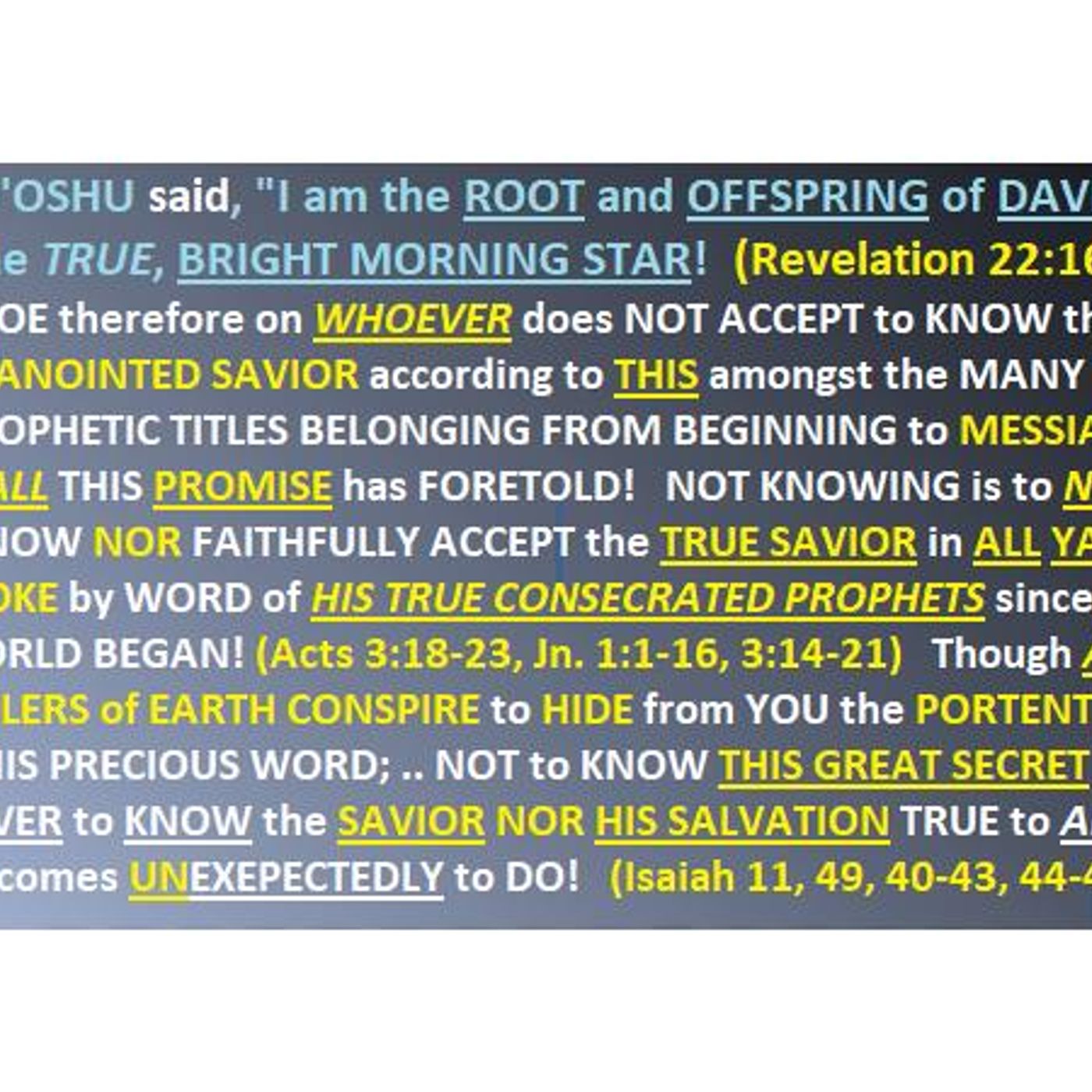CALL to ZION!  HIDDEN GOSPEL REVEALED