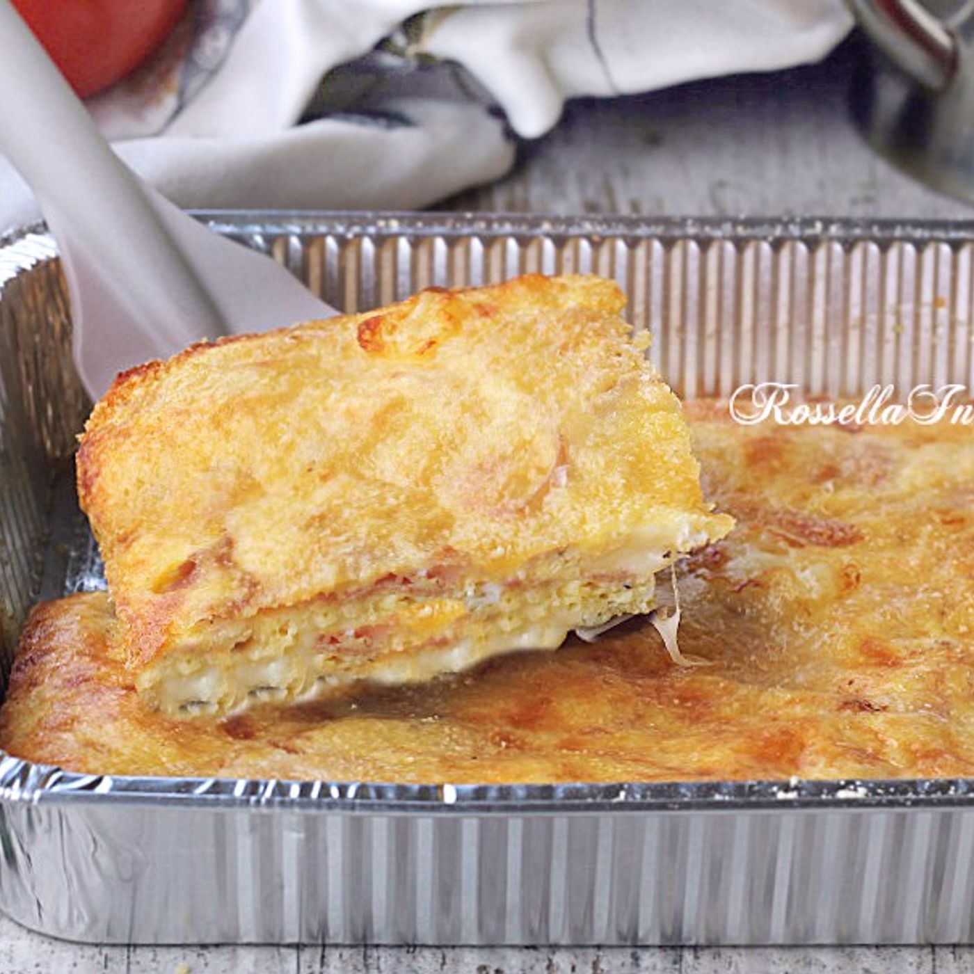 FRITTATA AL FORNO CON PROSCIUTTO COTTO E FORMAGGIO frittata farcita senza frittura