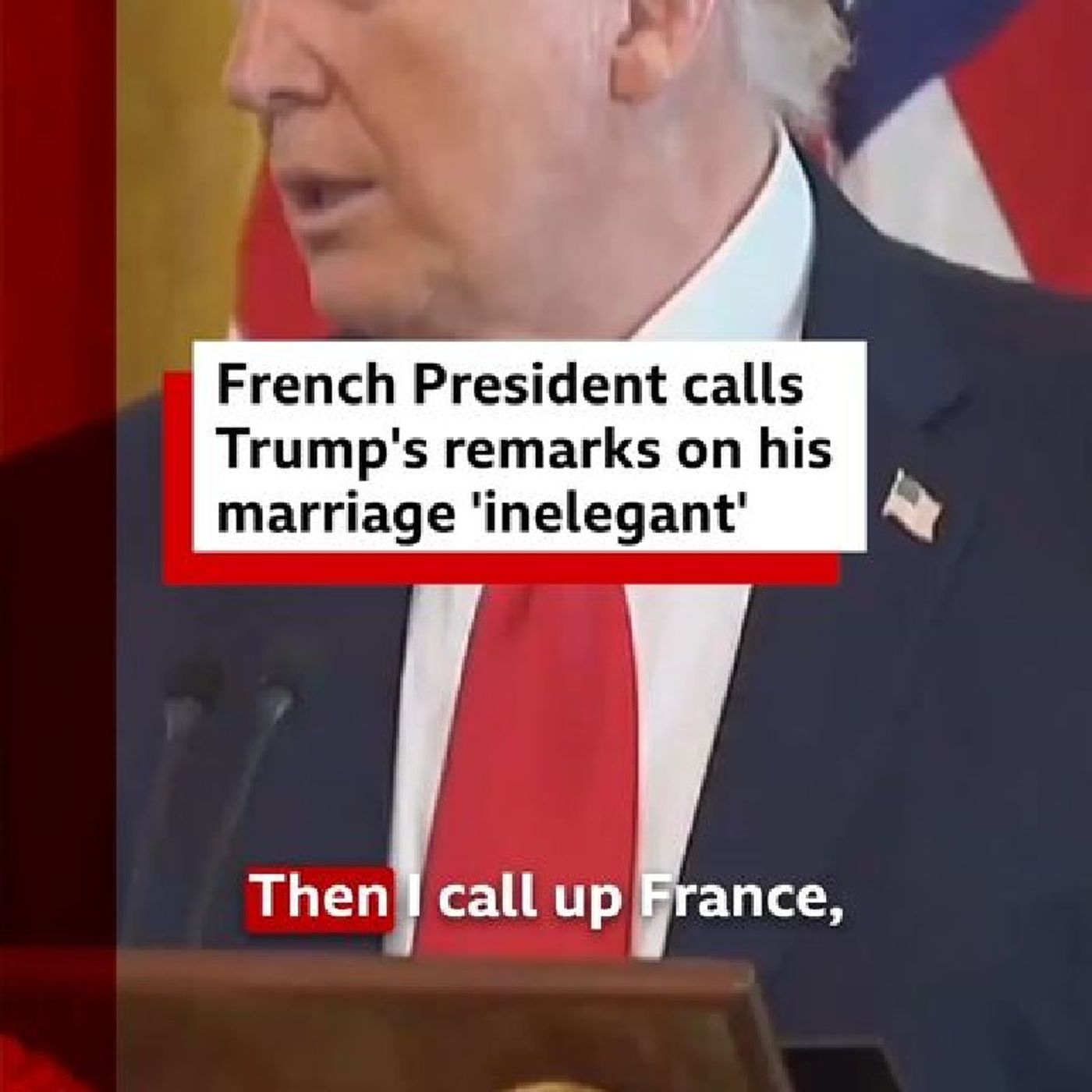 US President Trump was delivering a national address in Washington on the war in Iran, when he claimed that Brigitte Macron, French Presiden episode artwork