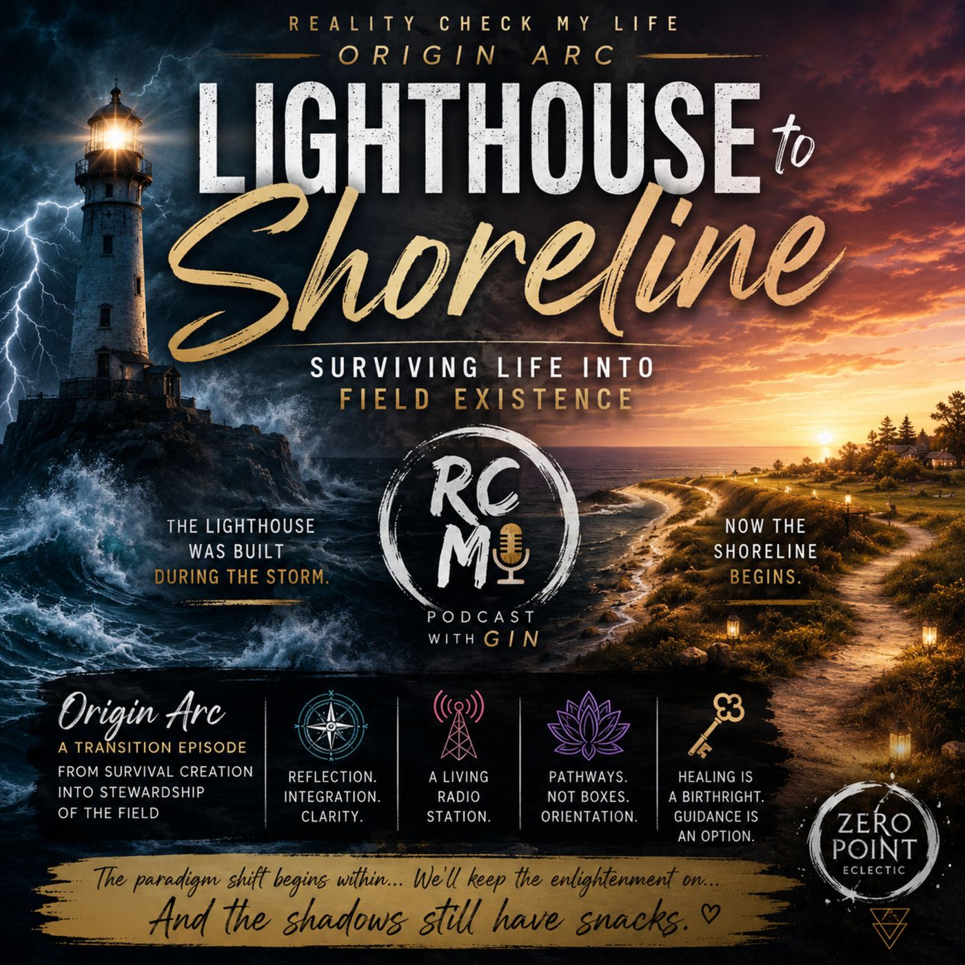 Origin Arc: Lighthouse to Shoreline — Surviving Life into Field Existence episode artwork