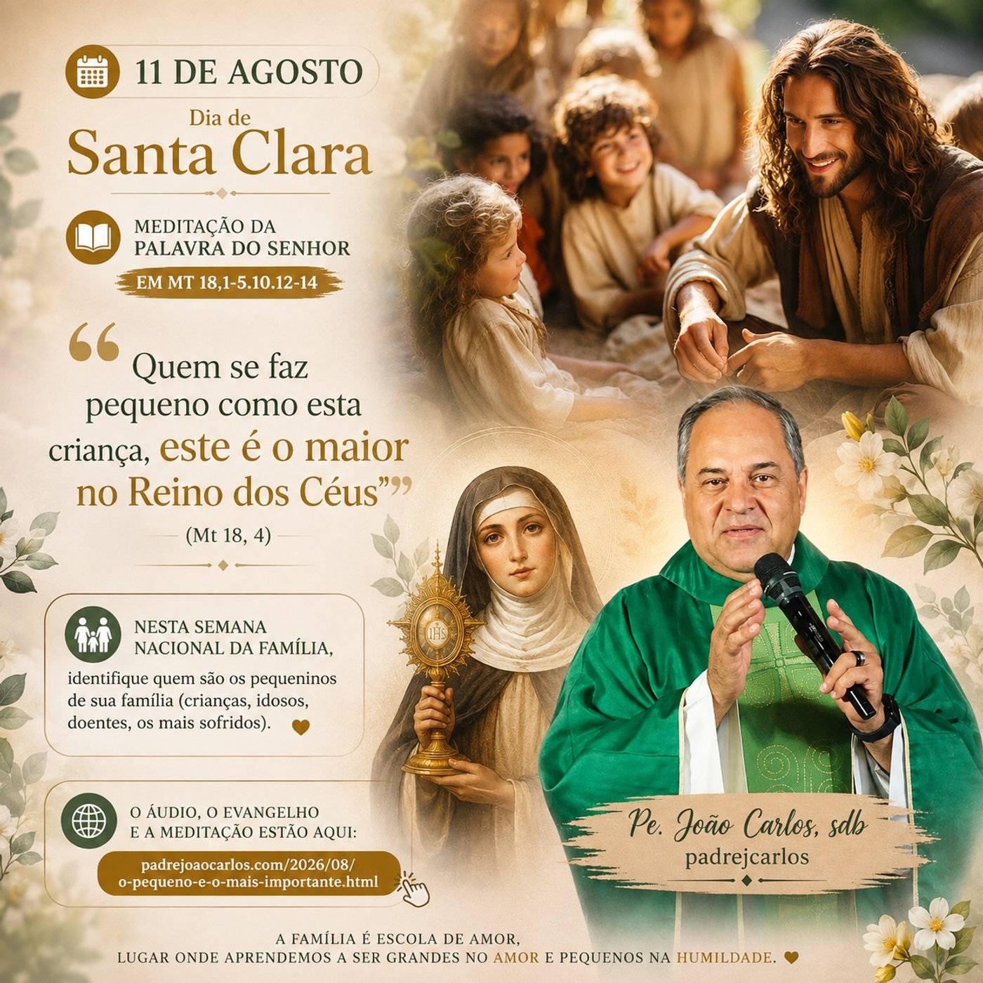 11 de Agosto - Meditação da Palavra do Senhor