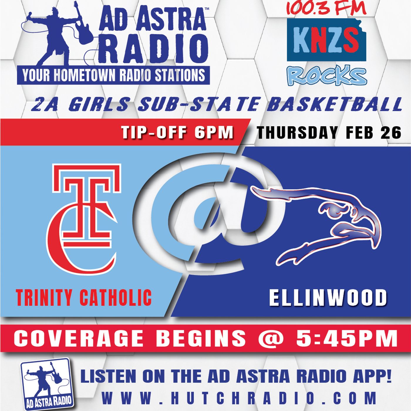 Hutchinson Trinity Lady Celtics at Elllinwood Lady Eagles High School Basketball (2A Substate Quarterfinal-February 26, 2026) episode artwork
