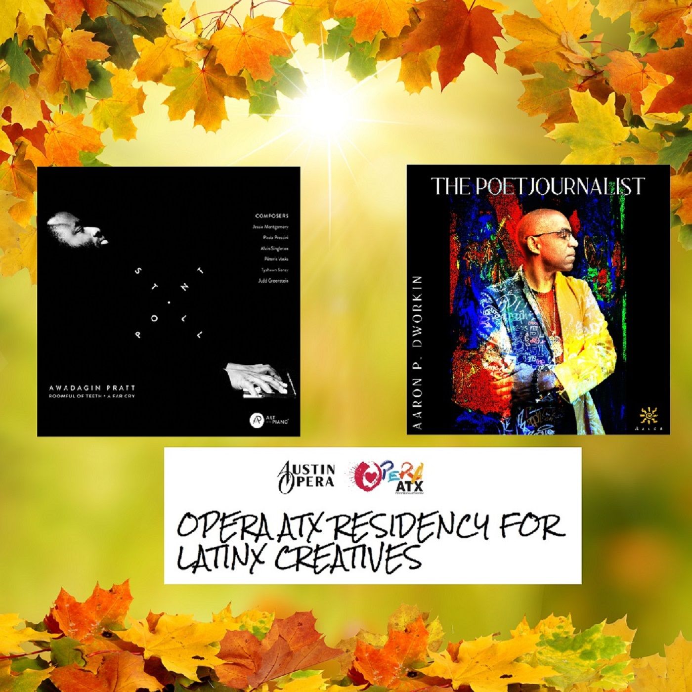 New Albums from Pratt, Dworkin and a Latinx Opera Workshop.  On Classical Music In Color episode artwork