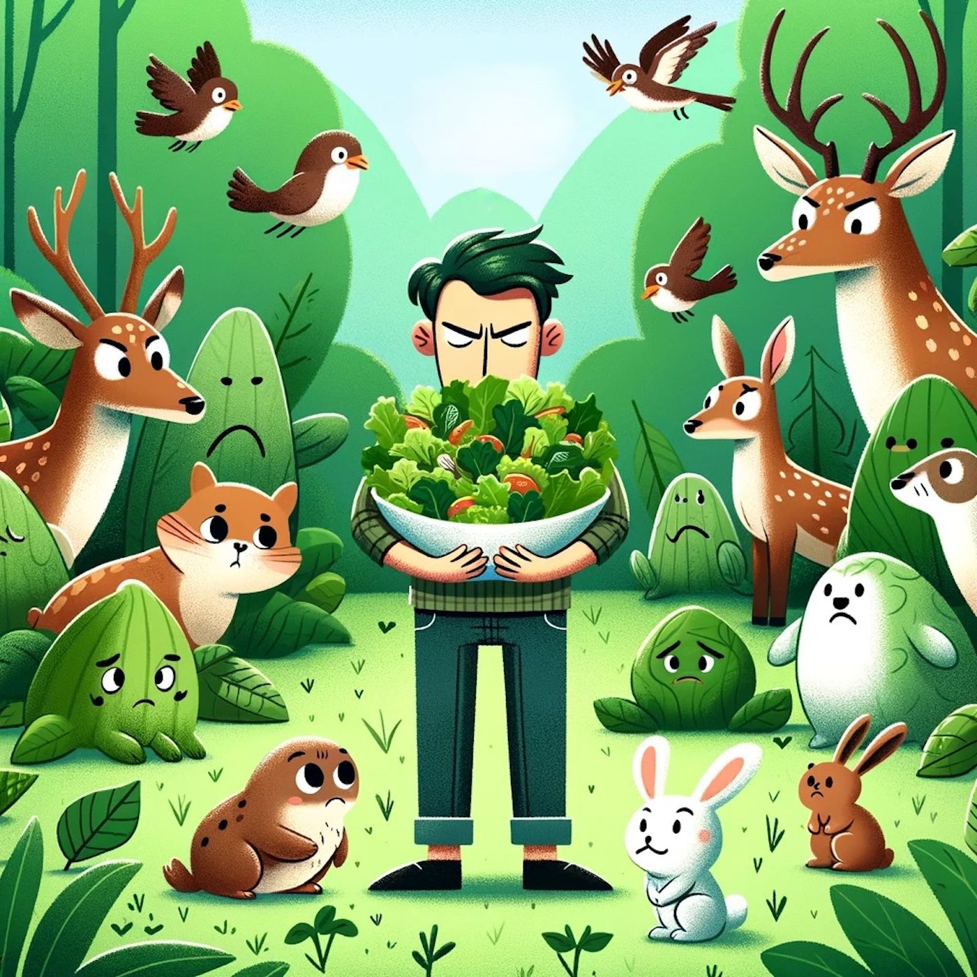 "I'm not a vegetarian because I love animals. I'm a vegetarian because I hate plants." episode artwork