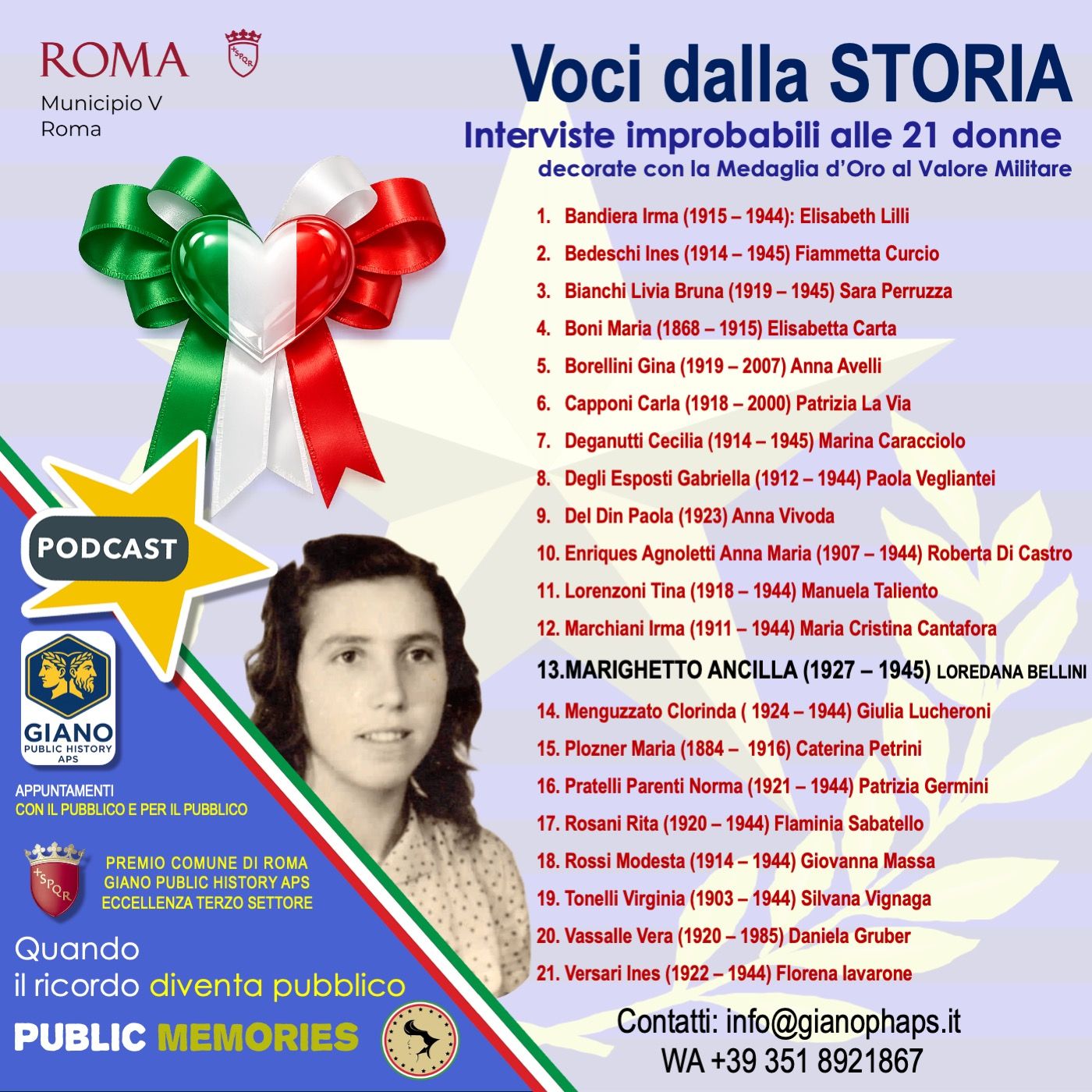 "Ora: Il coraggio di Ancilla MARIGHETTO”: Dalla neve del Tesino alla lotta per la libertà, la storia di una giovane combattente" episode artwork