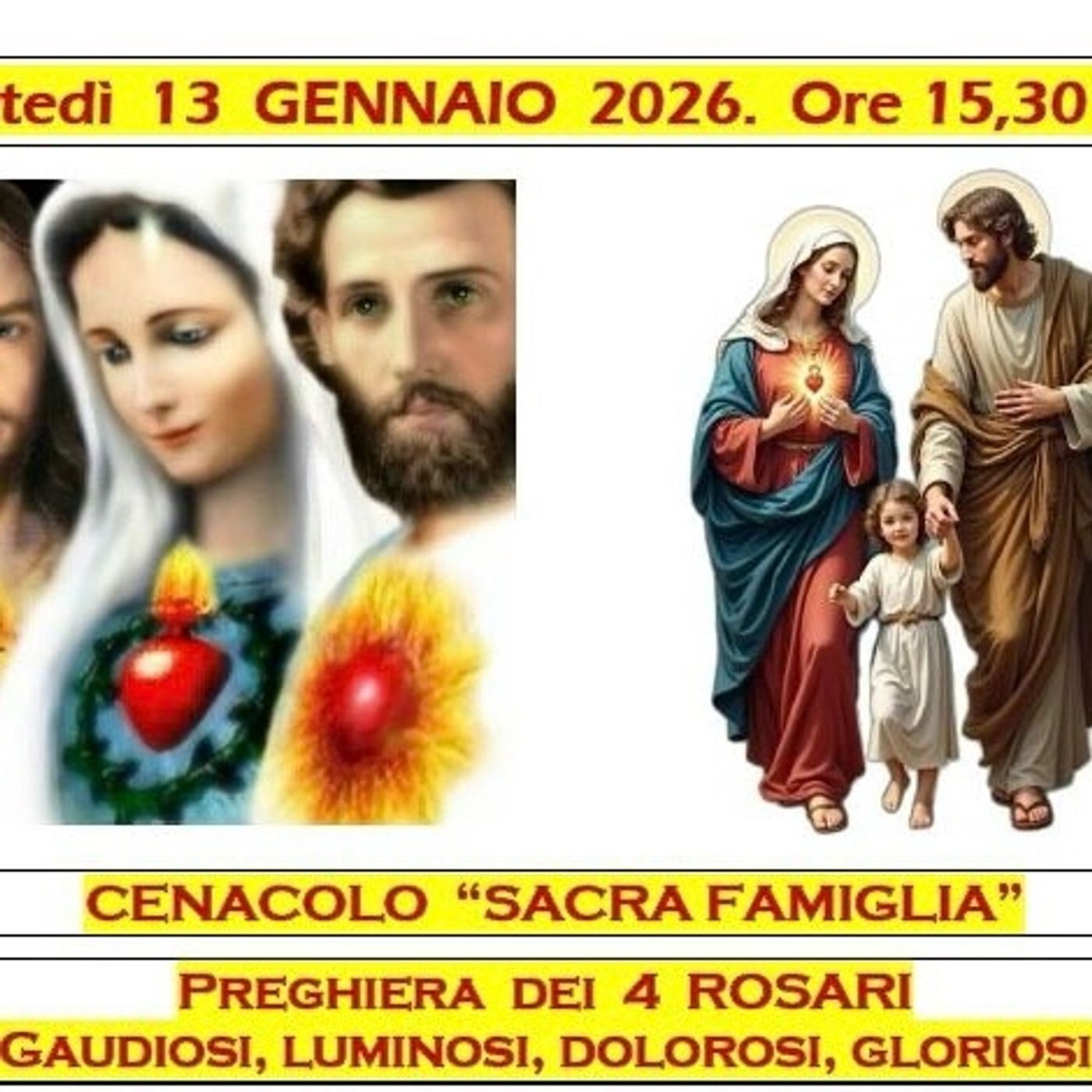 🌹 Cenacolo Sacra Famiglia (misteri luminosi e dolorosi) 13-1-26 episode artwork
