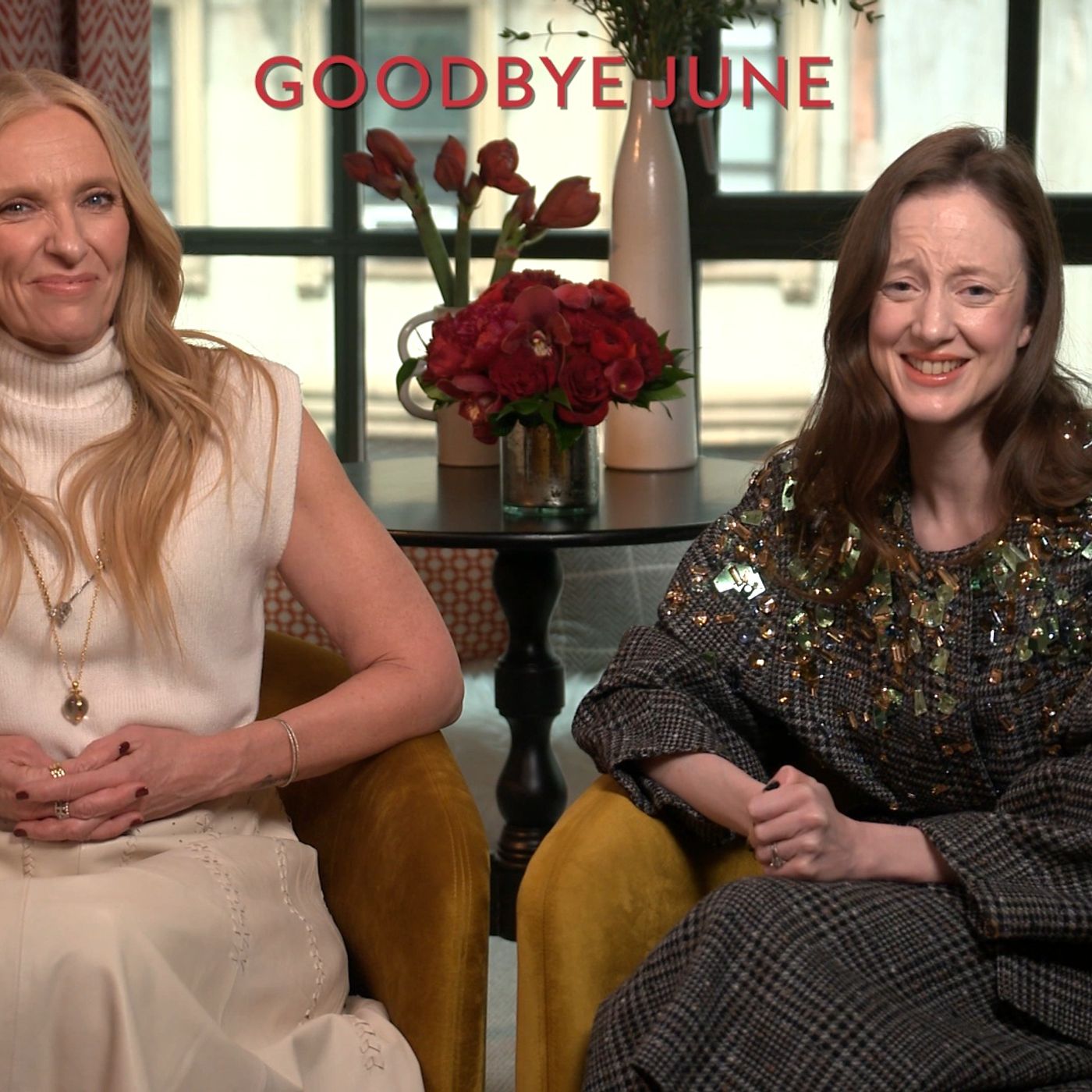 Andrea Riseborough and Toni Collette On The Fun They Had Shooting Kate Winslet's GOODBYE JUNE episode artwork
