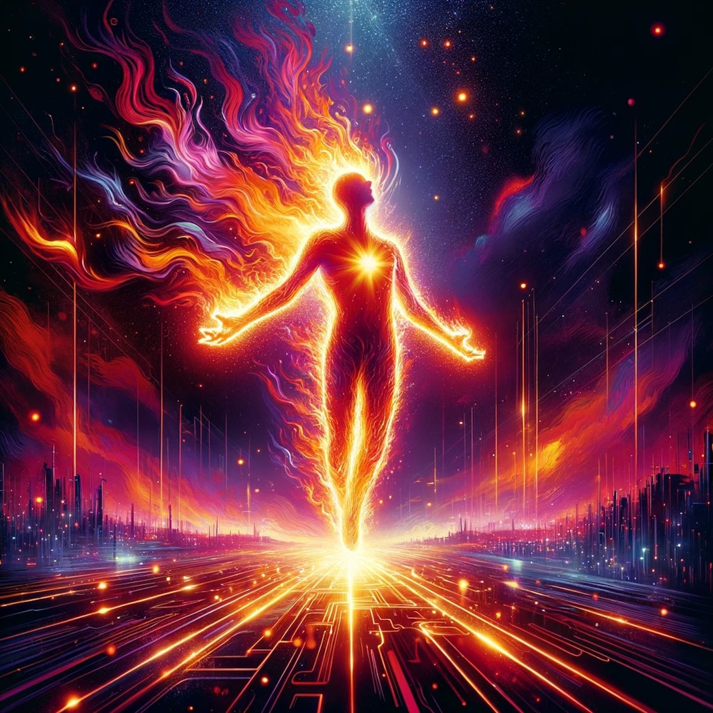 "Just like fire, burning up the way. If I can light the world up for just one day." episode artwork