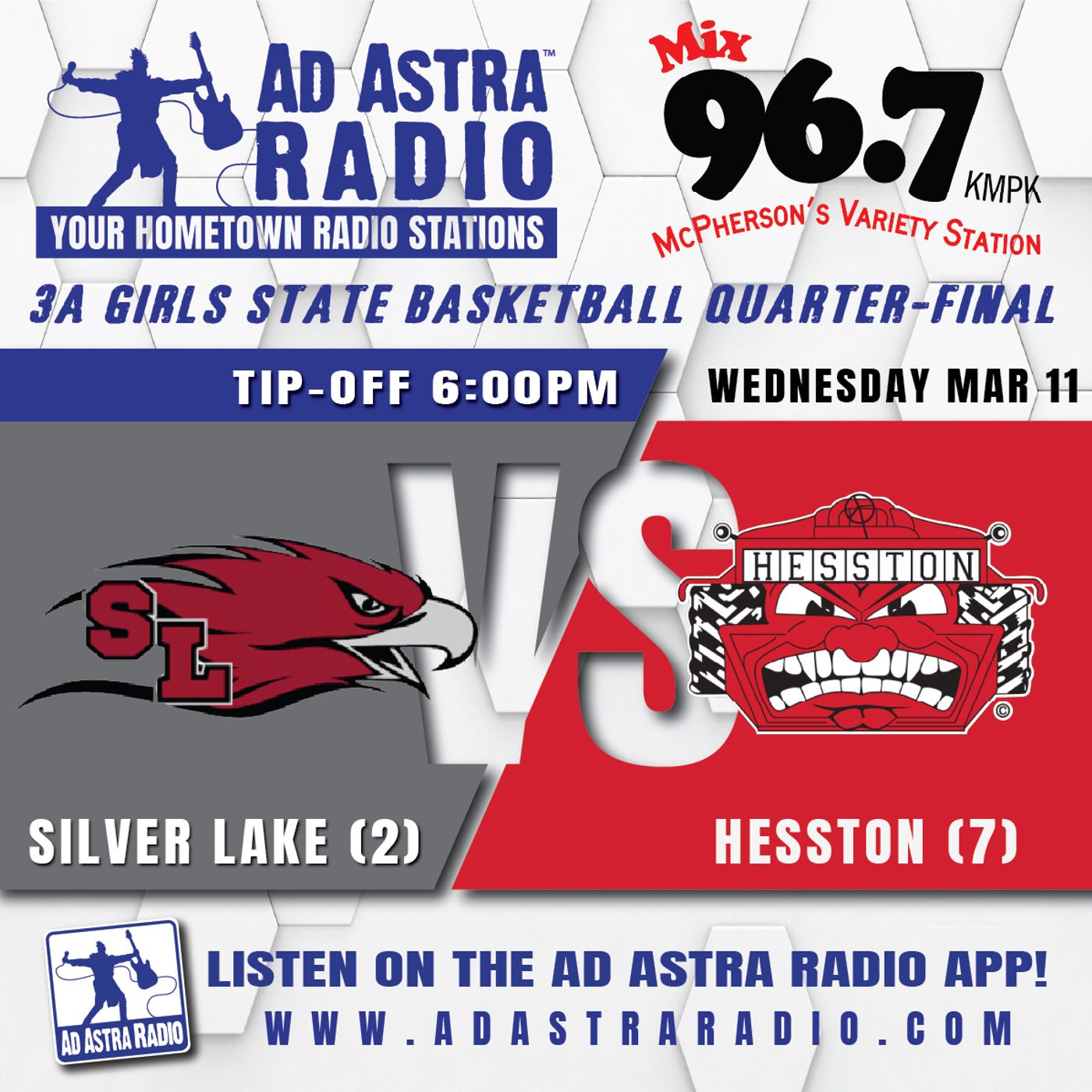 Silver Lake Eagles vs Hesston Swathers High School Basketball (3A Girls State Quarterfinal-March 11, 2026) episode artwork