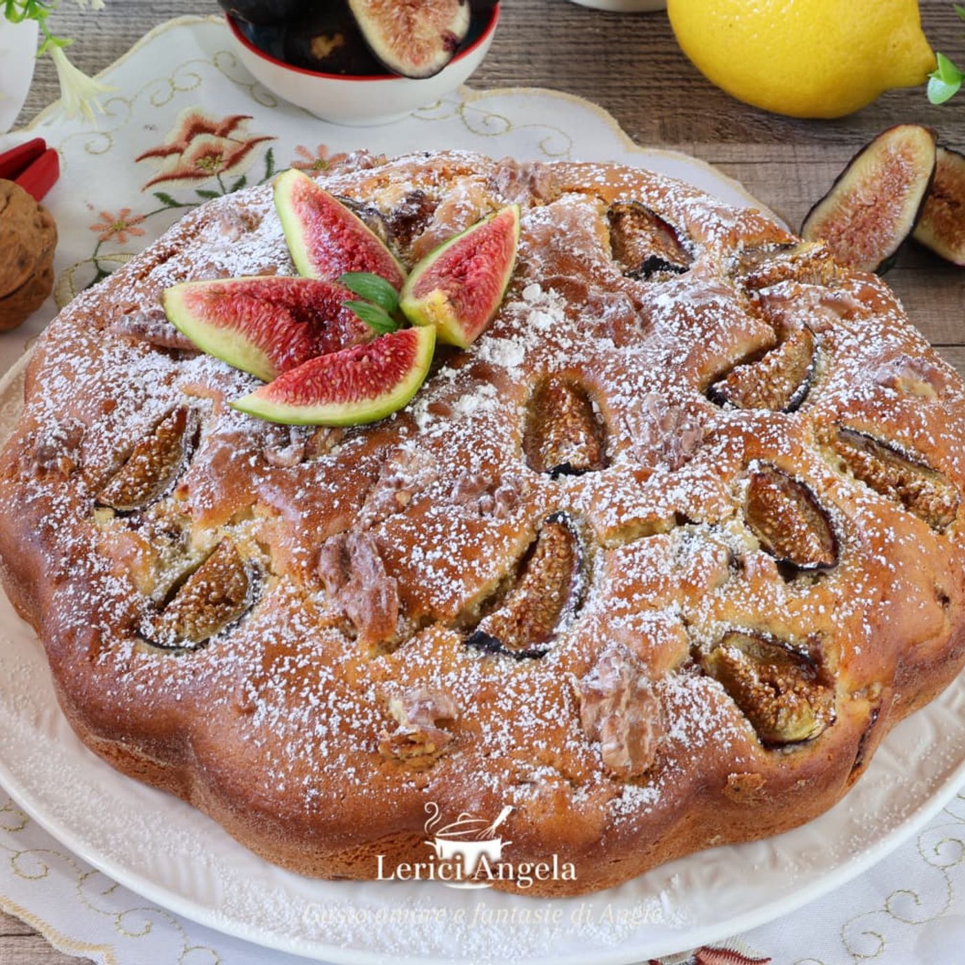 Torta rustica di fichi e noci soffice profumata  come quella della nonna
