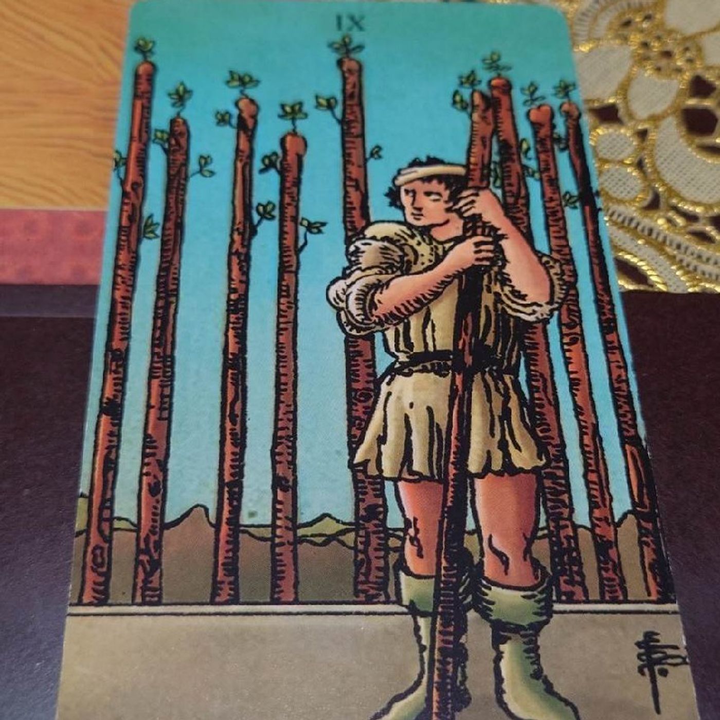 My daily tarot: IX of Wands(雜聊~權杖九)