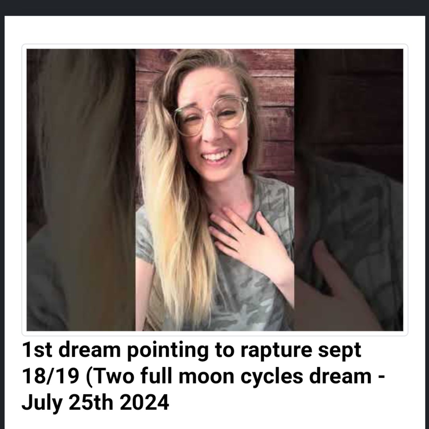 1st dream pointing to rapture sept 18/19 (Two full moon cycles dream -July 25th 2024 episode artwork