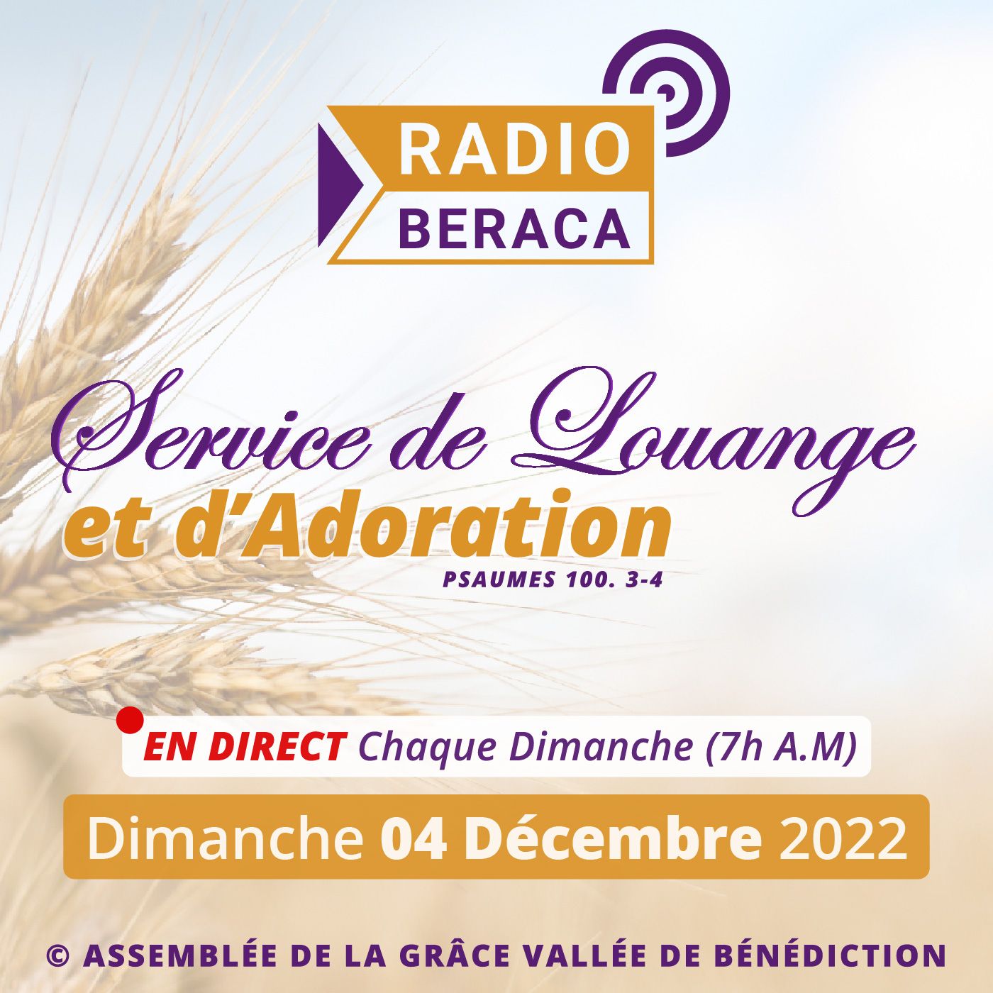 Dimanche 04 décembre 2022.- Service de louange ety d'adoration episode artwork