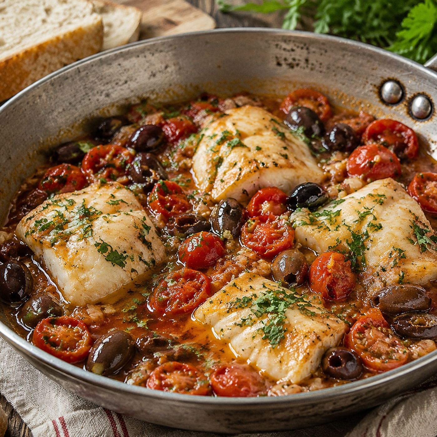 Baccalà in padella facile e veloce: ricetta semplice con pomodorini e olive episode artwork