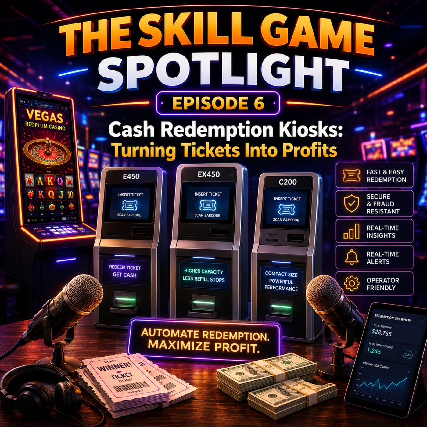 Cash Redemption Kiosks: Turning Tickets Into Profits | RedPlum Games Podcast Episode 6 episode artwork