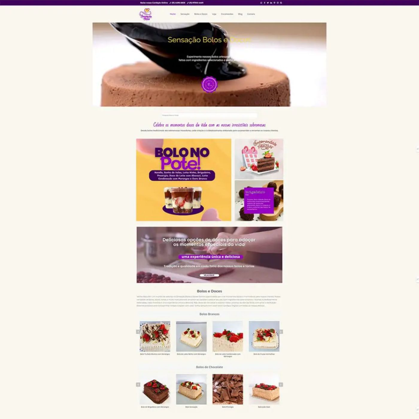 Criação do Site da Sensação Bolos e Doces
