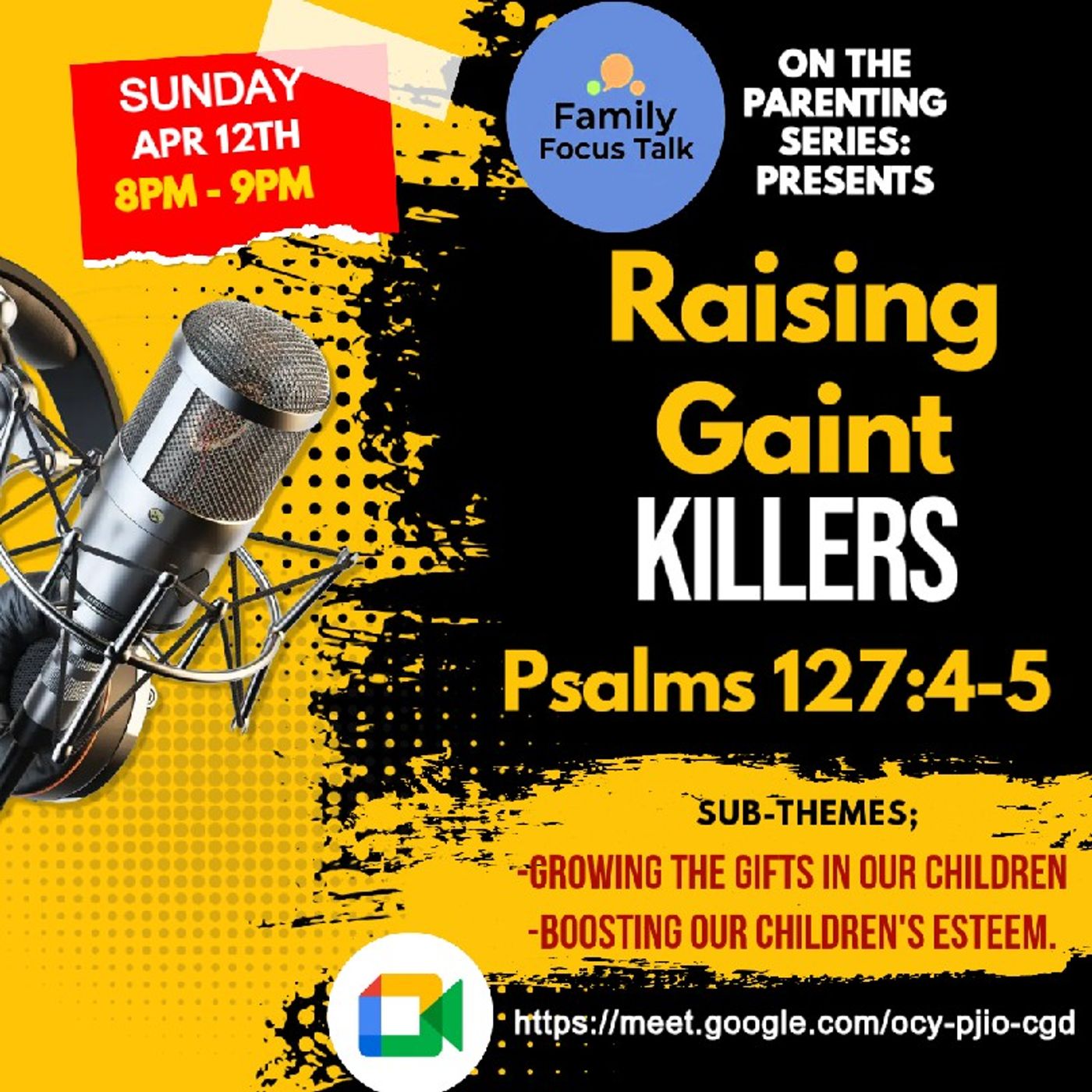 Parenting Series:Raising Gaint Killers(Family Focus Talk) on 12-04-26. episode artwork