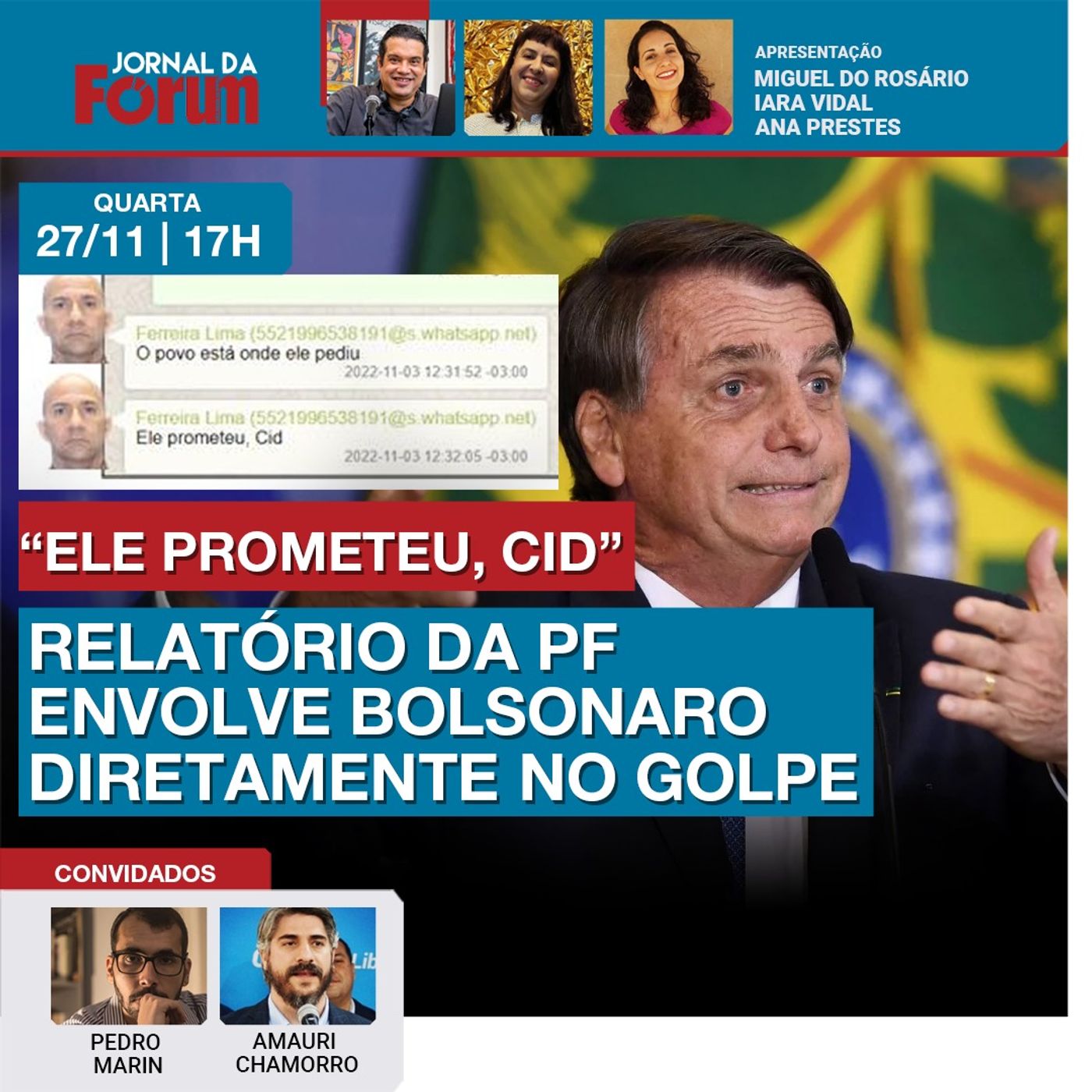Acabou pra Bolsonaro! Relatório da PF traz provas devastadoras contra o ex-presidente | 27.11.24 episode artwork