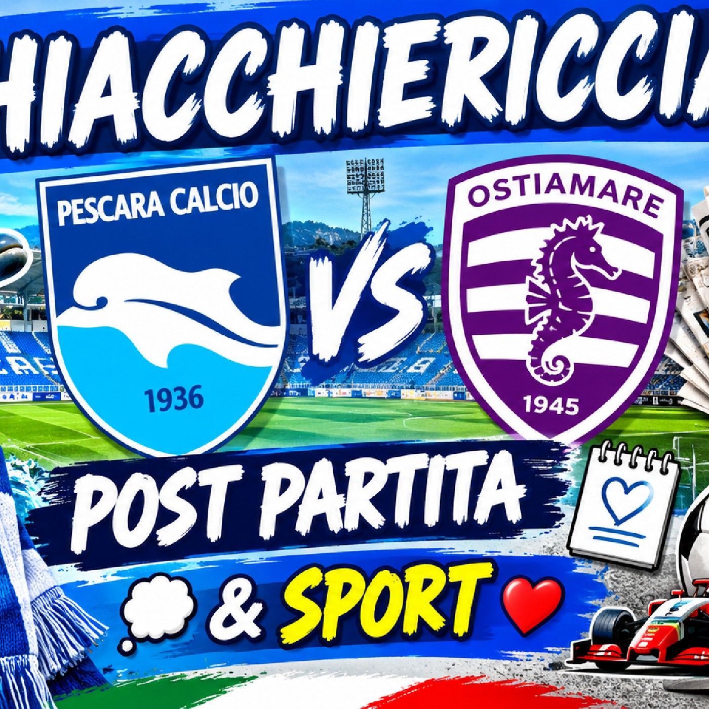 🔴CHIACCHIERICCIA - 🔴👀Post Partita Pescara Calcio Vs Ostiamare 🐬❤️& Sport episode artwork