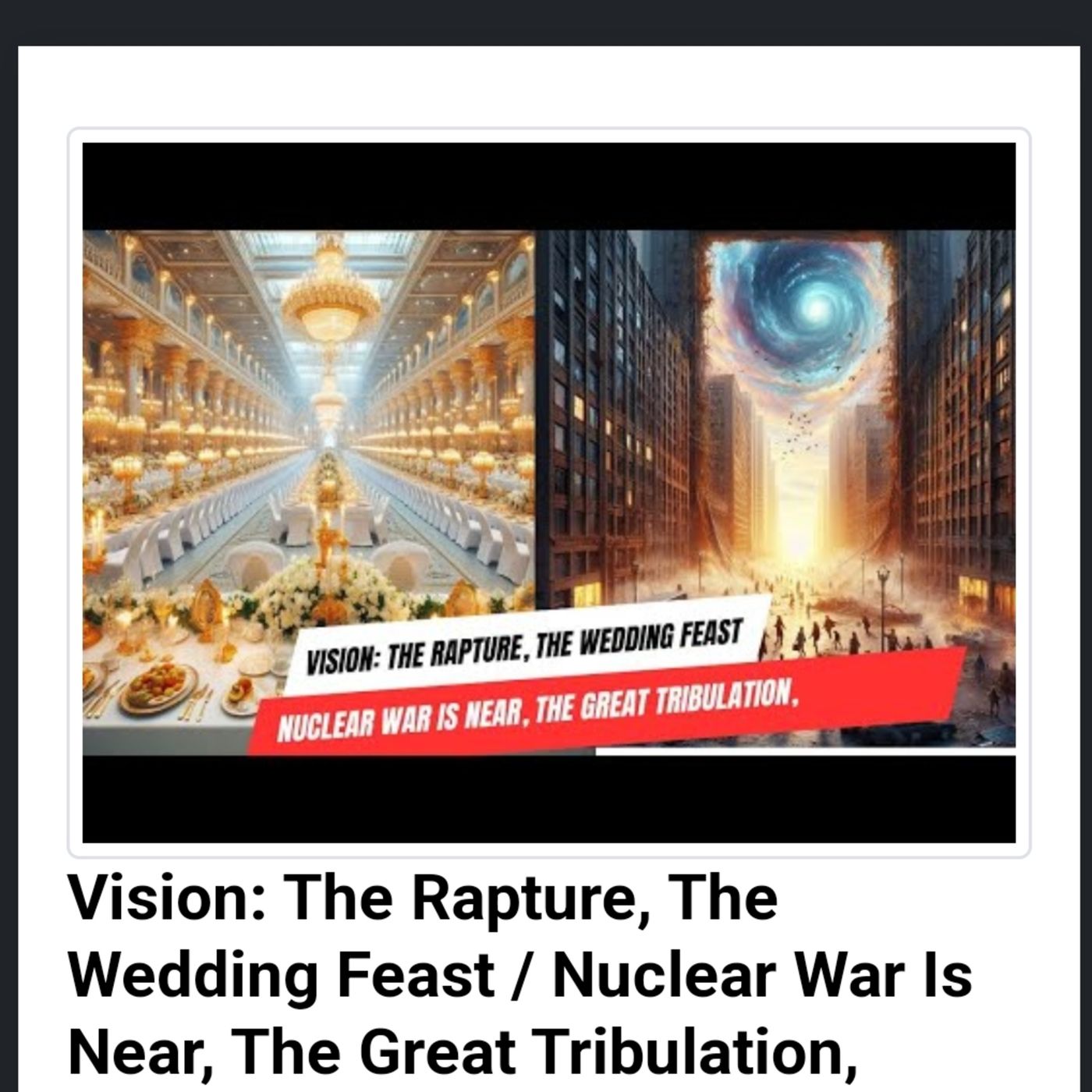 Vision: The Rapture, The Wedding Feast / Nuclear War Is Near, The Great Tribulation, episode artwork