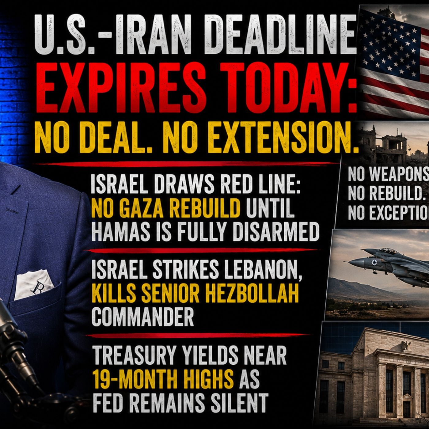 U.S.-Iran Deal Expires, Israel Draws Gaza Red Line & Hezbollah Commander Killed