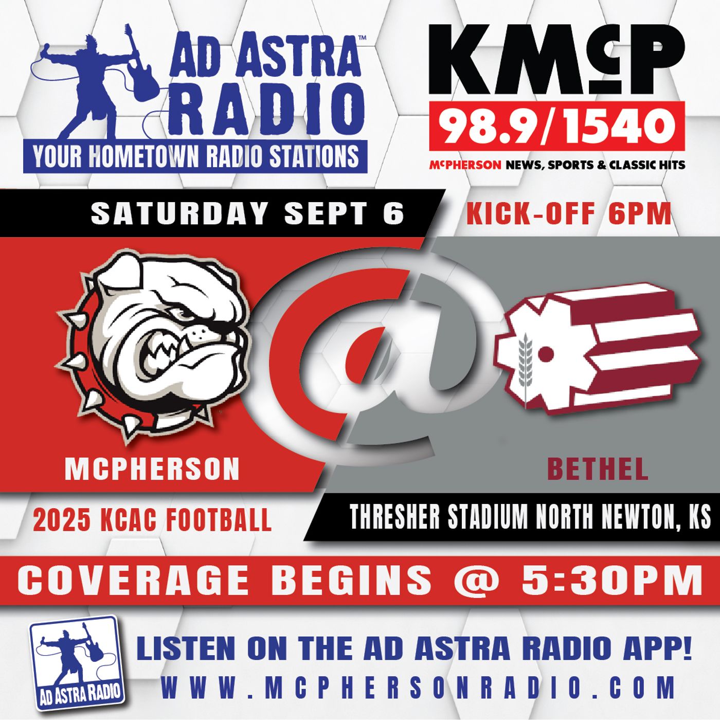 McPherson Bulldogs at Bethel Threshers Football (September 6, 2025) episode artwork