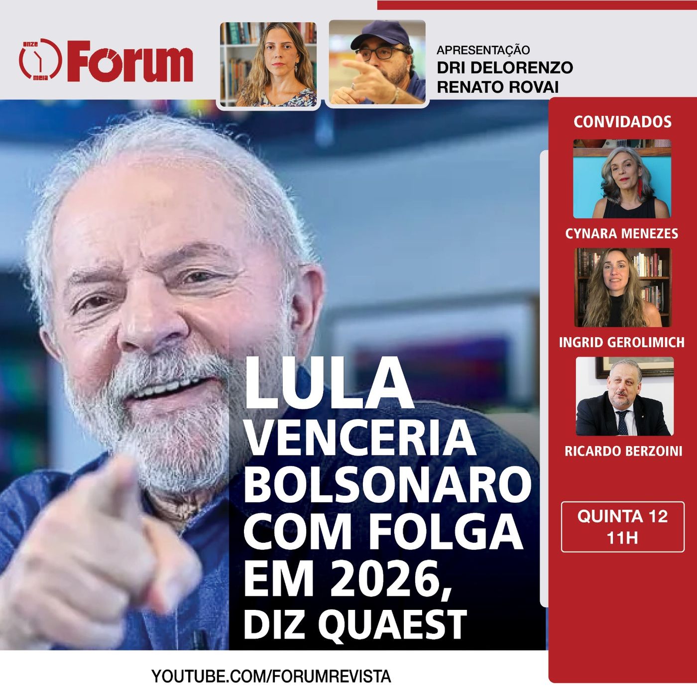 Lula vence Bolsonaro, Tarcísio, Marçal ou Caiado em 2026, diz Quaest | Presidente do PL depõe na PF episode artwork