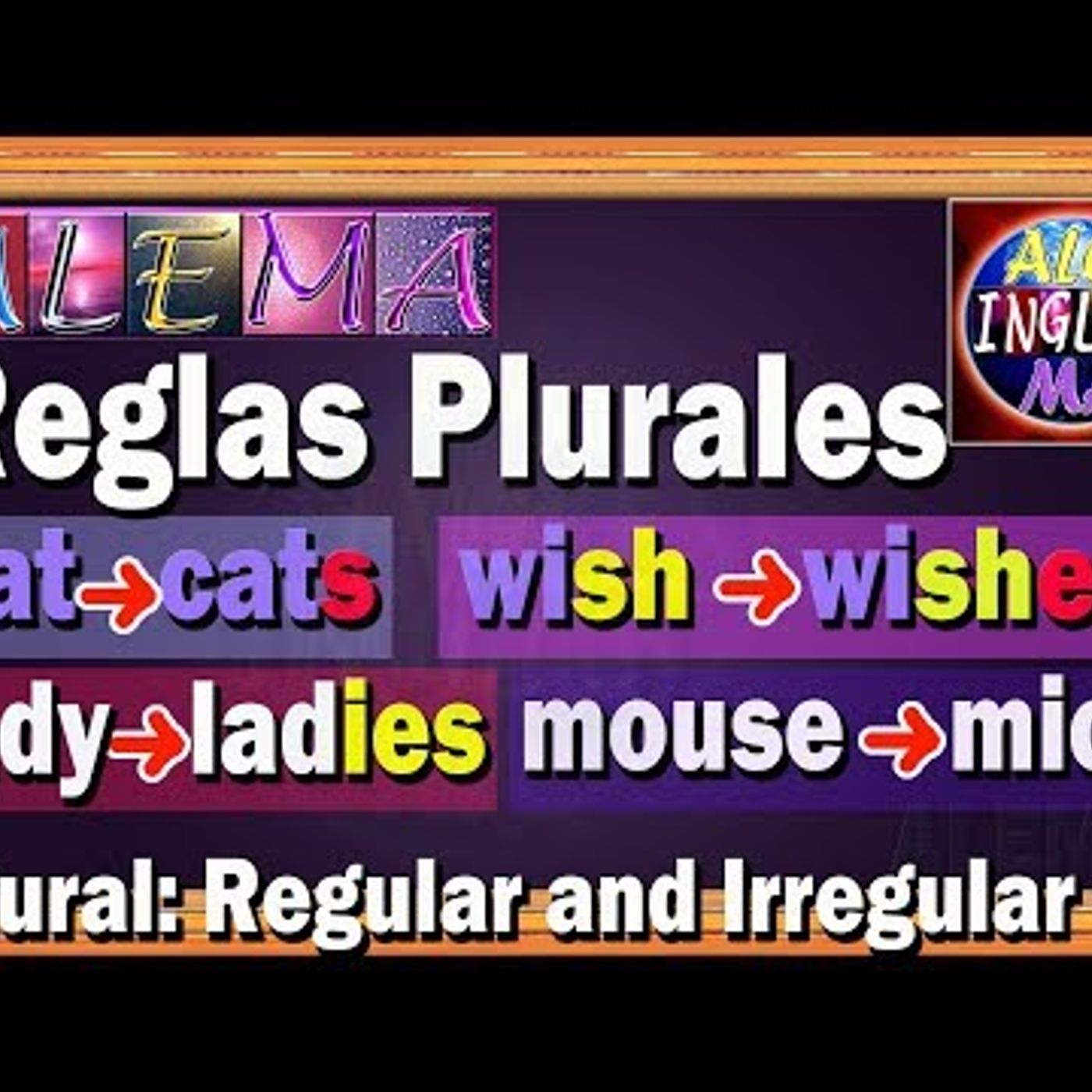 50. Sustantivos Plurales y Singulares en Ingles - Ejercicios - Reglas Plurales - Lección # 16