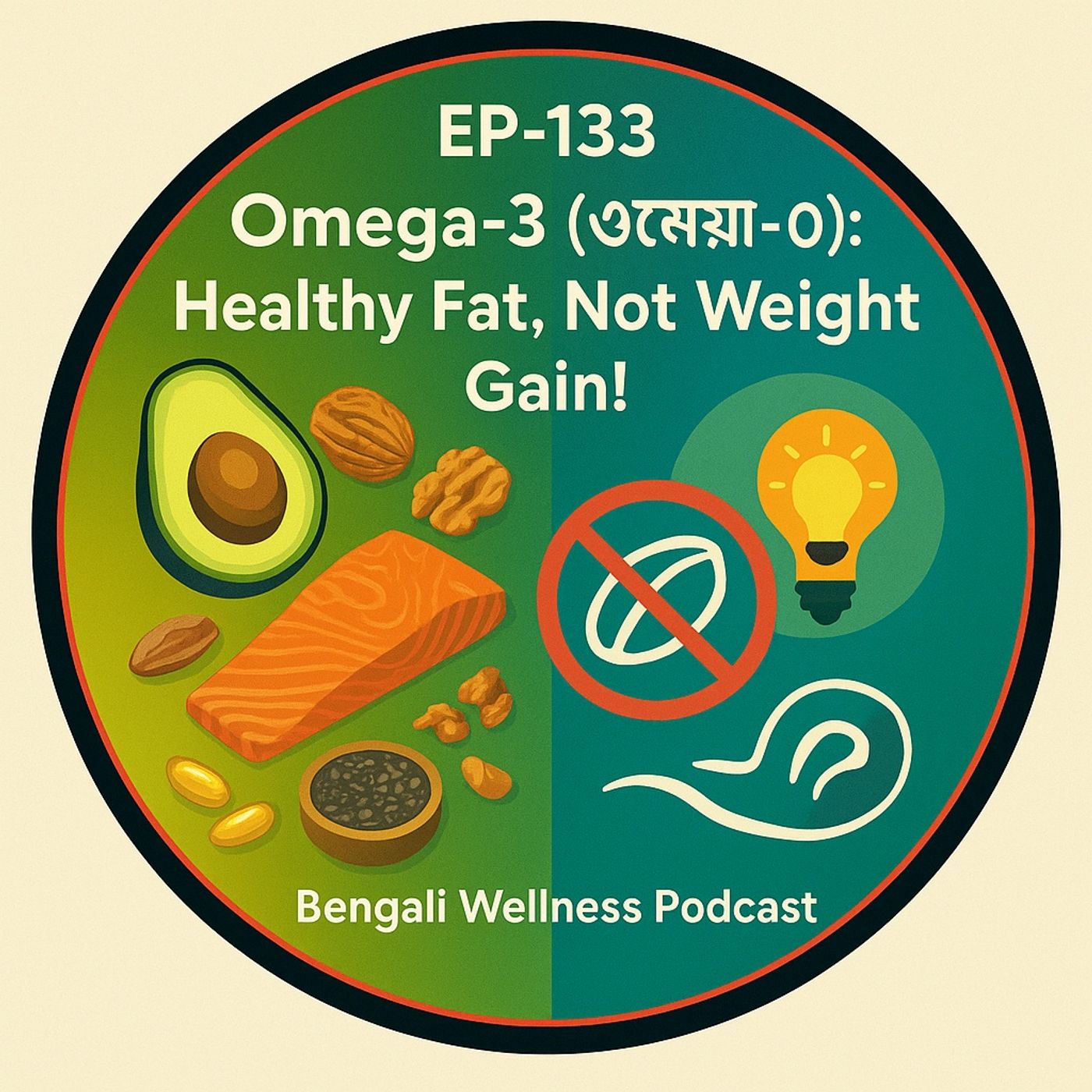 🎙 EP-133| Omega-3 (ওমেগা-৩): Healthy Fat, Not Weight Gain! 🥑💡 | Bengali Wellness Podcast episode artwork