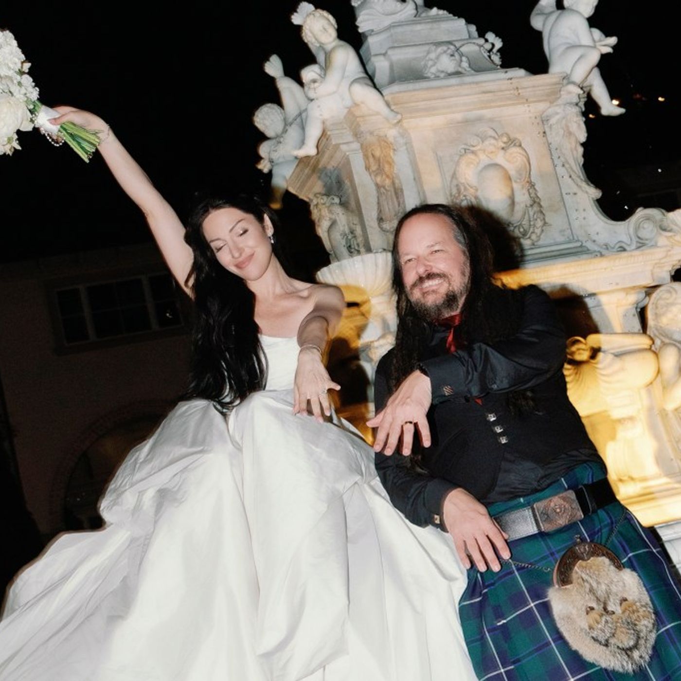 Korn’s Jonathan Davis Marries Longtime Girlfriend Brittany Parisi: See Photos From the Cliffside Wedding (Exclusive)