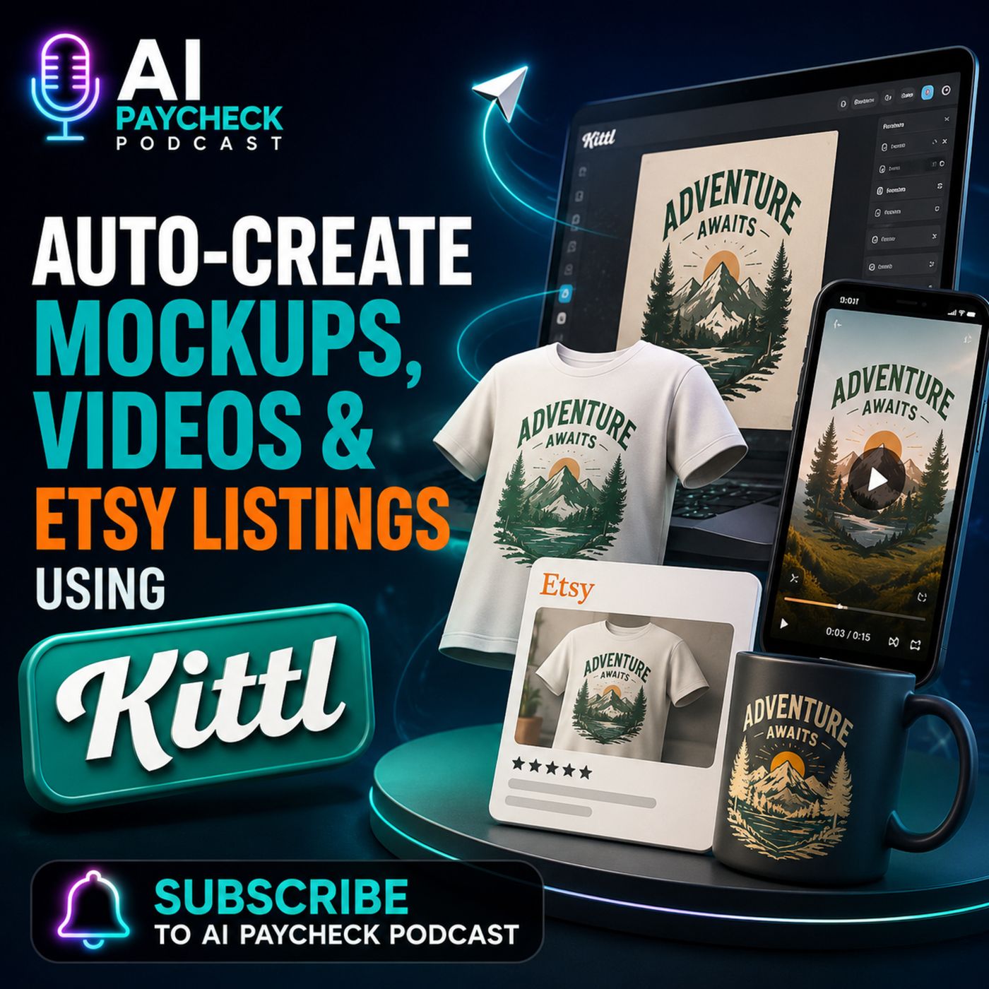 Auto‑create mockups, videos & Etsy listings using Kittl episode artwork