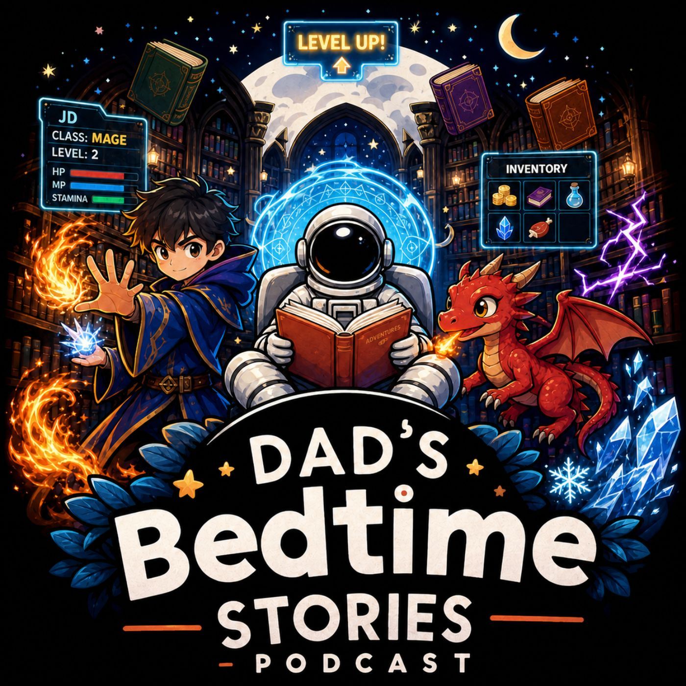 The Mage, the Dragon, and the Level Up - A Magic Library Lit RPG Adventure - Stories for Kids