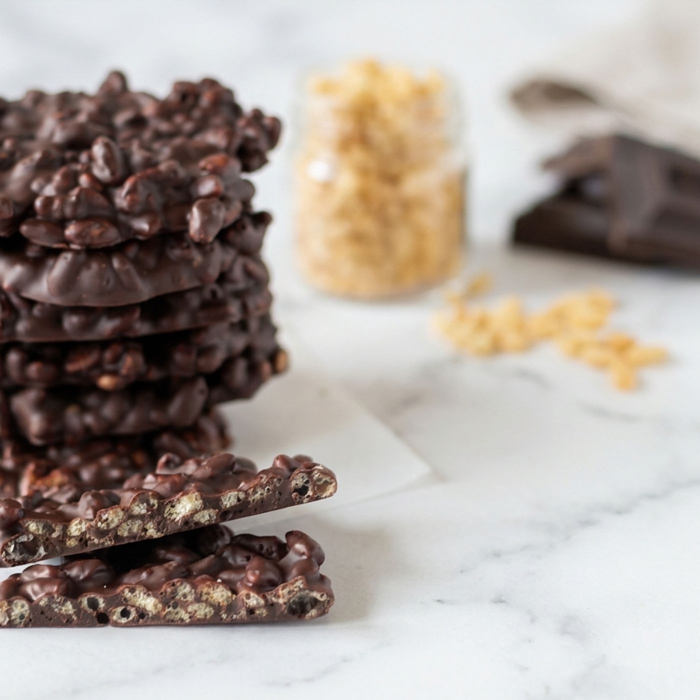 Dischetti cioccolato e riso soffiato