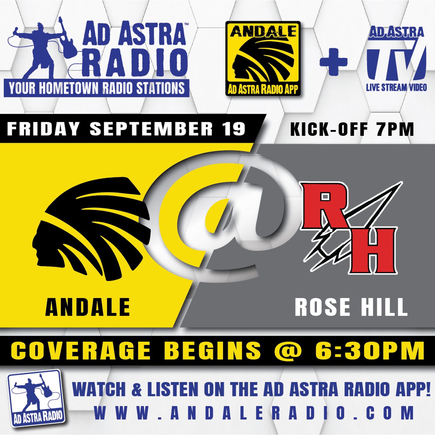 Andale Indians at Rose Hill Rockets Football (September 19, 2025) episode artwork
