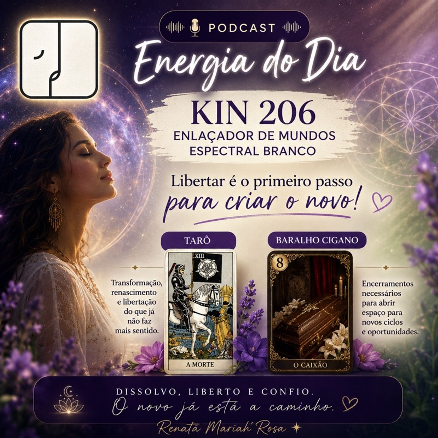 Energia do Dia  Kin 206 – Enlaçador de Mundos Espectral Branco episode artwork