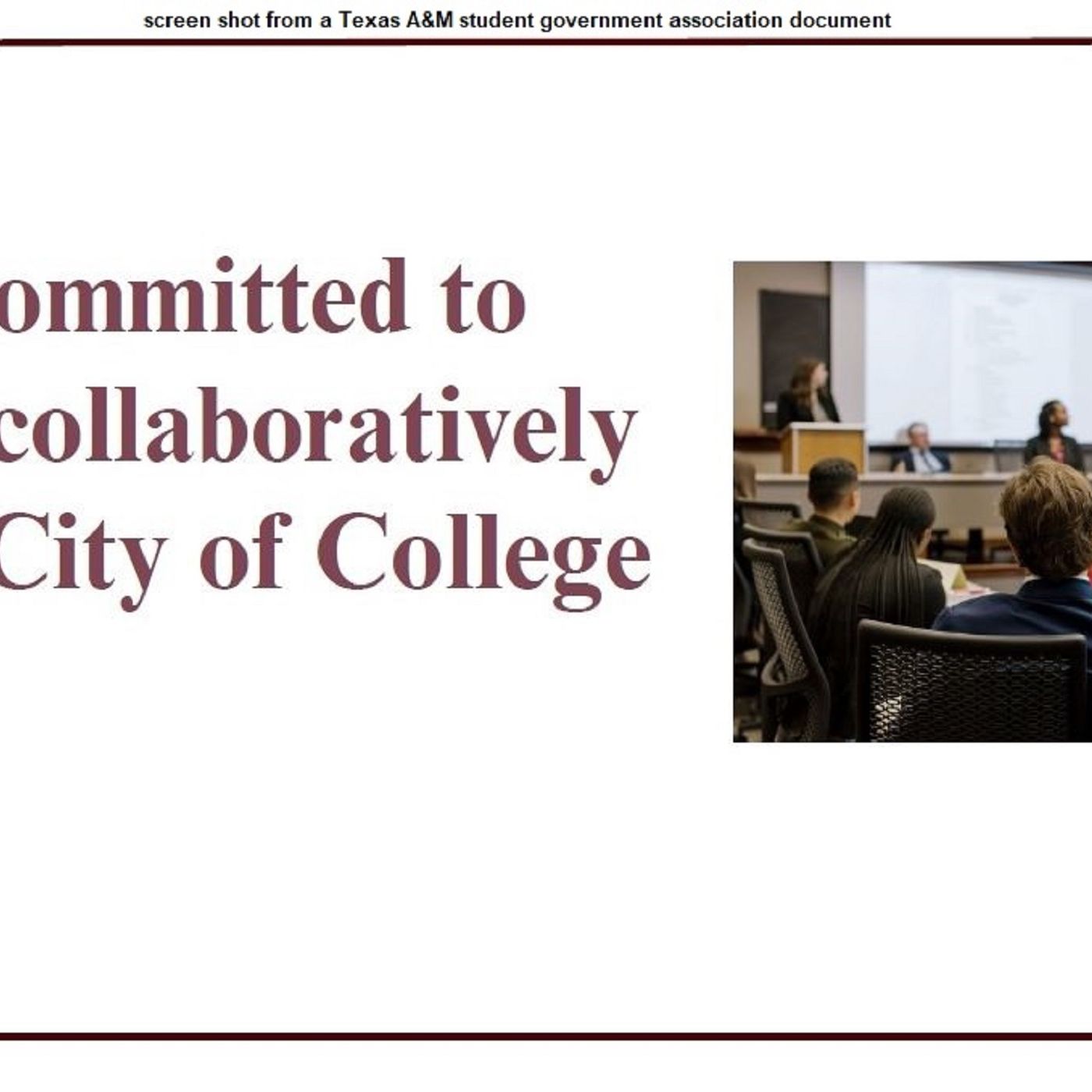 Annual introduction of Texas A&M's student government representative to the College Station city council episode artwork