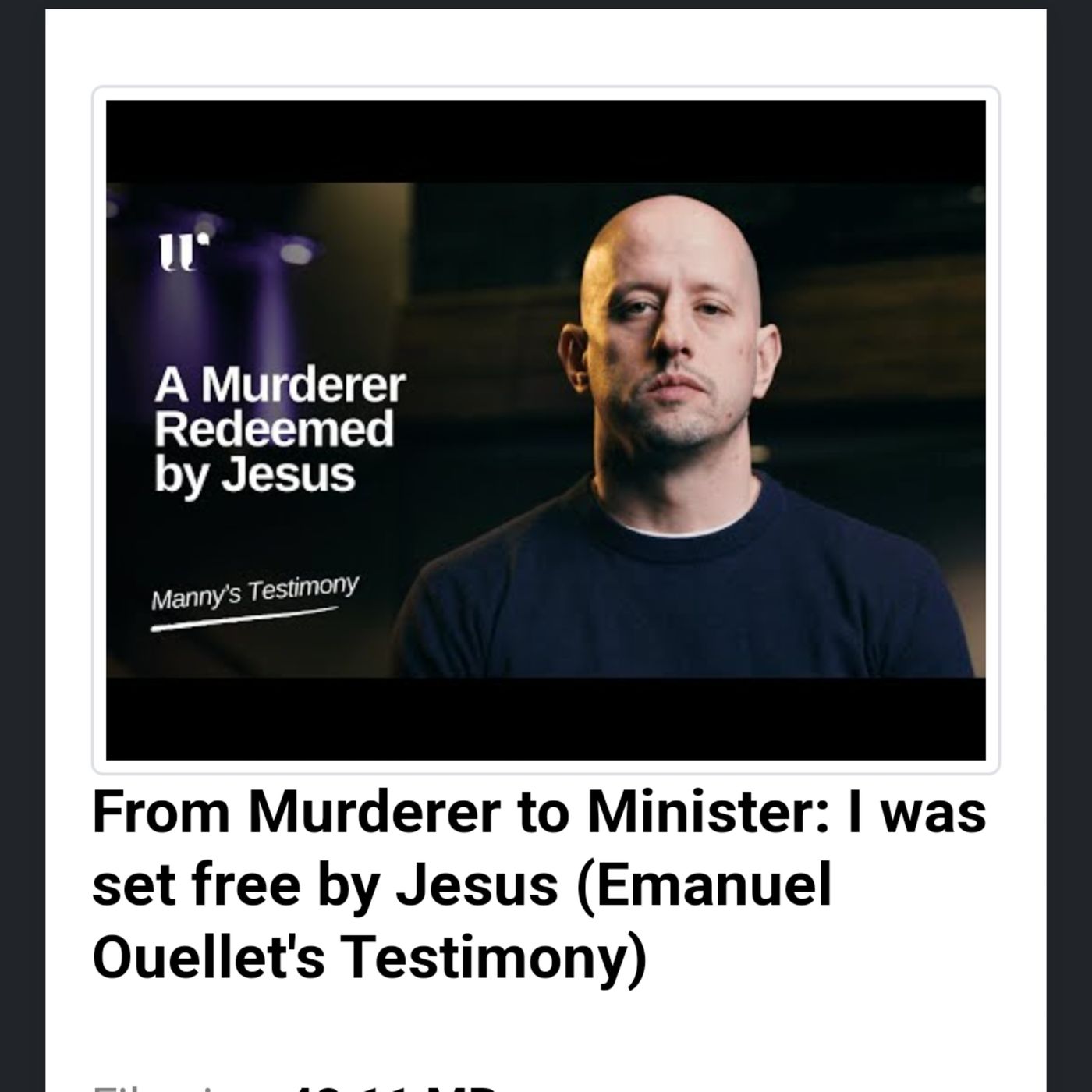 From Murderer to Minister: I was set free by Jesus (Emanuel Ouellet's Testimony) episode artwork