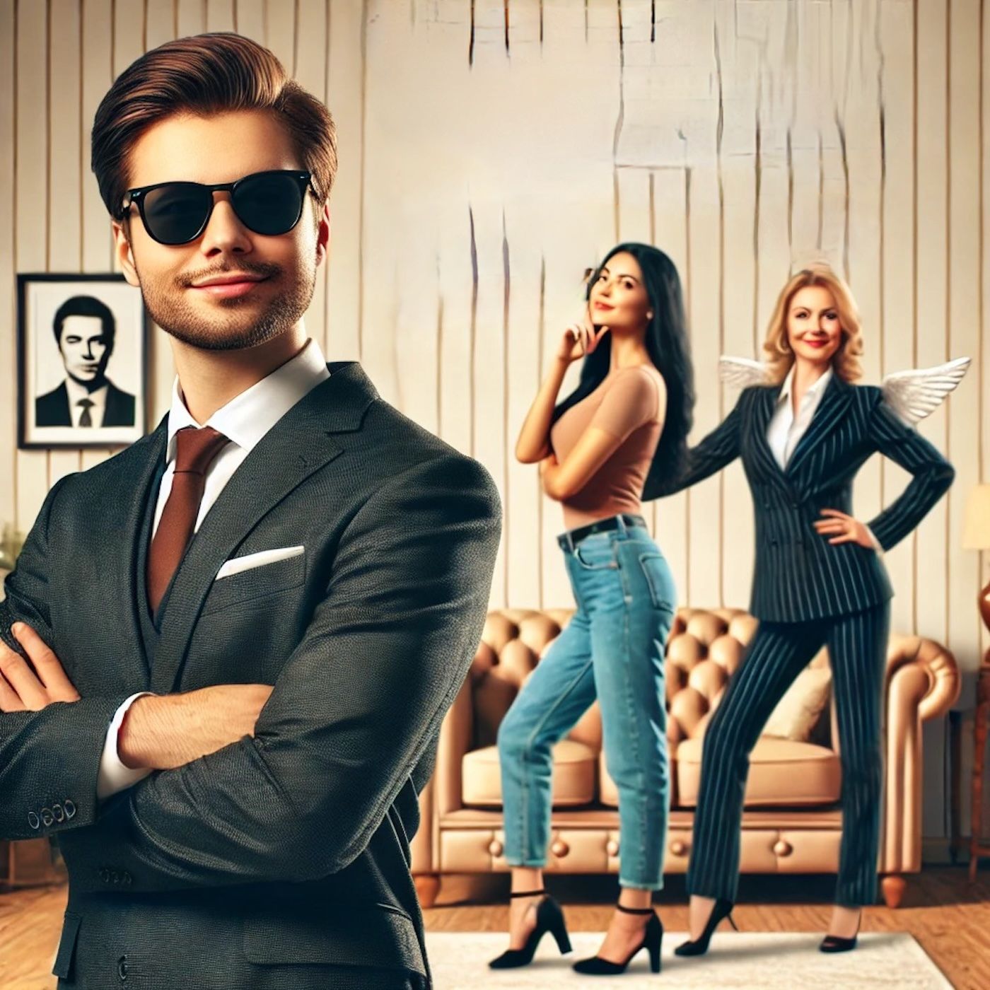 "Behind every successful man is a woman. Behind this one is his wife." episode artwork