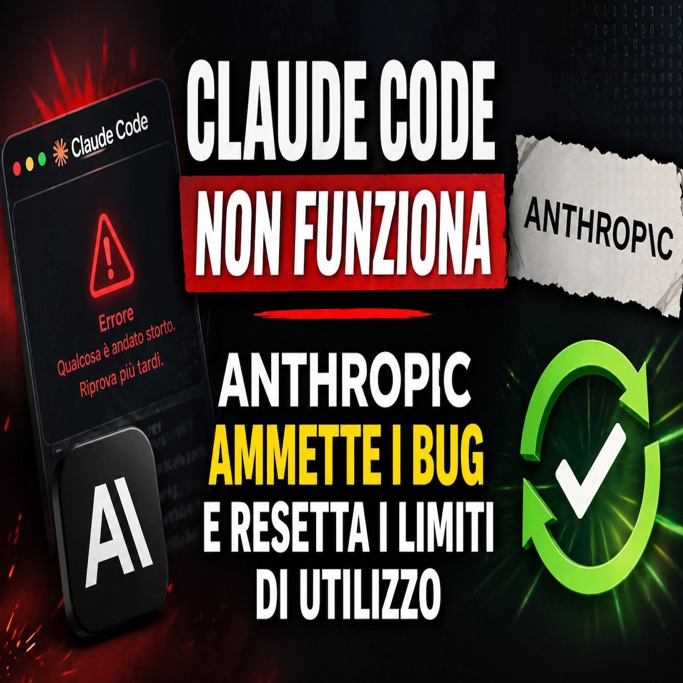 Claude Code non funziona- Anthropic ammette i bug e resetta i limiti di utilizzo