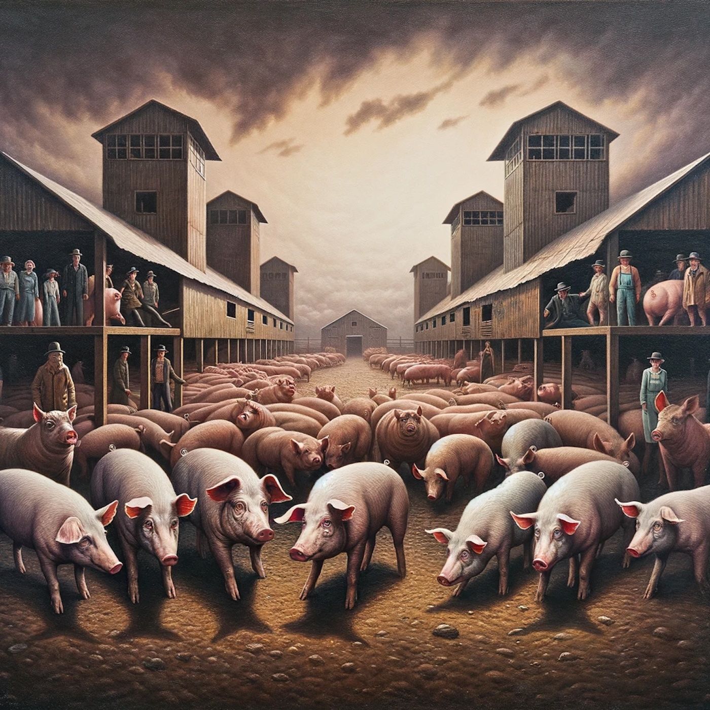 The creatures outside looked from pig to...