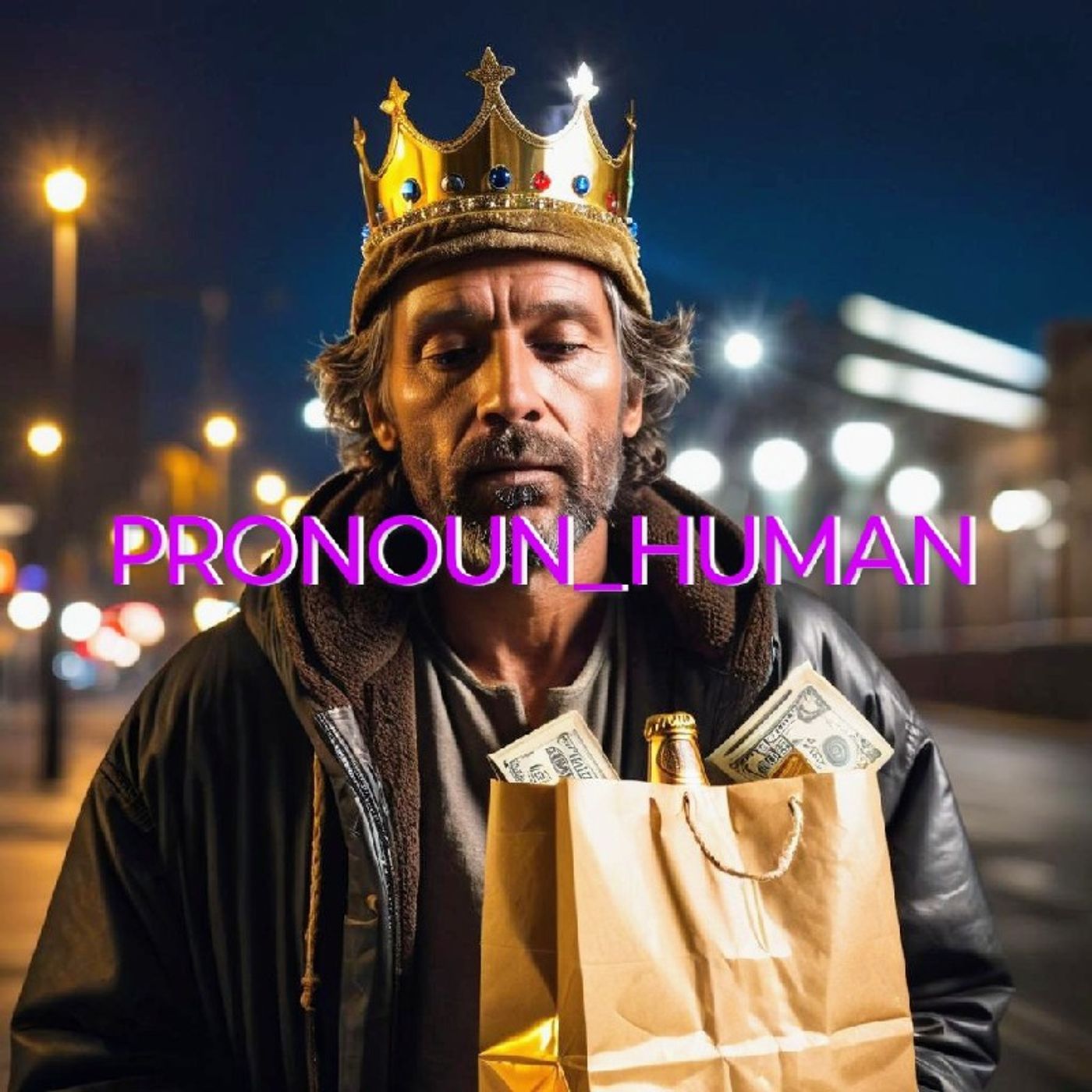 PRONOUN_HUMAN #21 (KING OF THE STREET PEOPLE, REAL LIFE D&D THE WATCHFUL EYE OF D.A.R.P.A) episode artwork