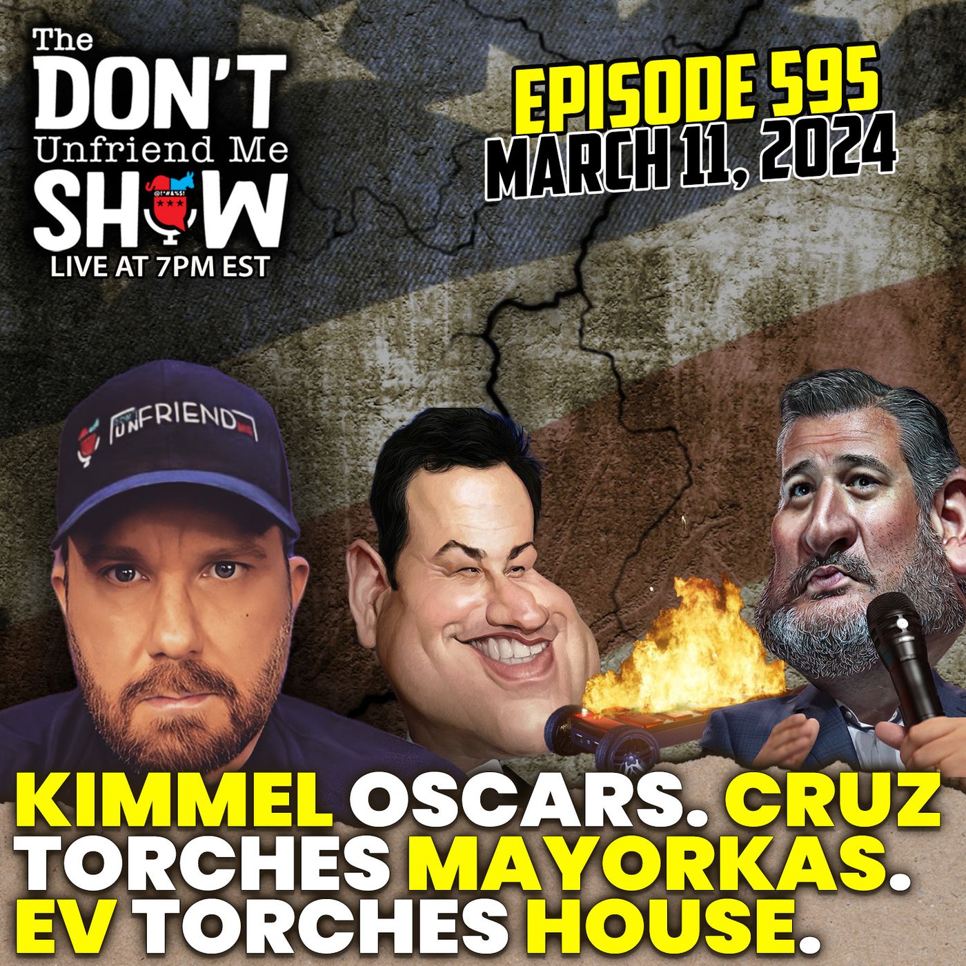 Jimmy Kimmel's Blunders and Boredom Bonanza - Plus, Cruz's Conflagration and an EV's Fiery Fiasco episode artwork