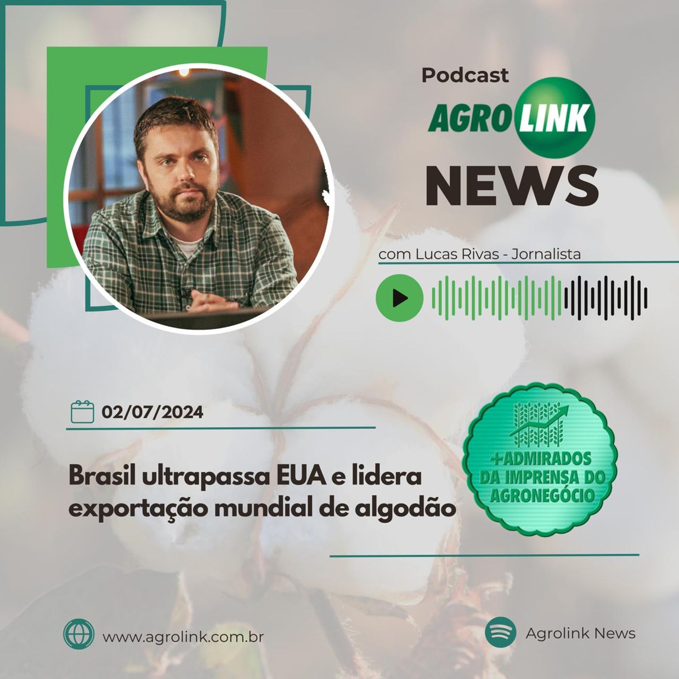 60% da produção de algodão na safra 23/24 já foi comercializada episode artwork